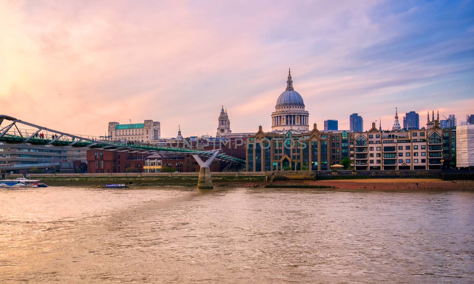 St. Paul's Cathedral across Millennium Bridge in London, UK by jbyard22