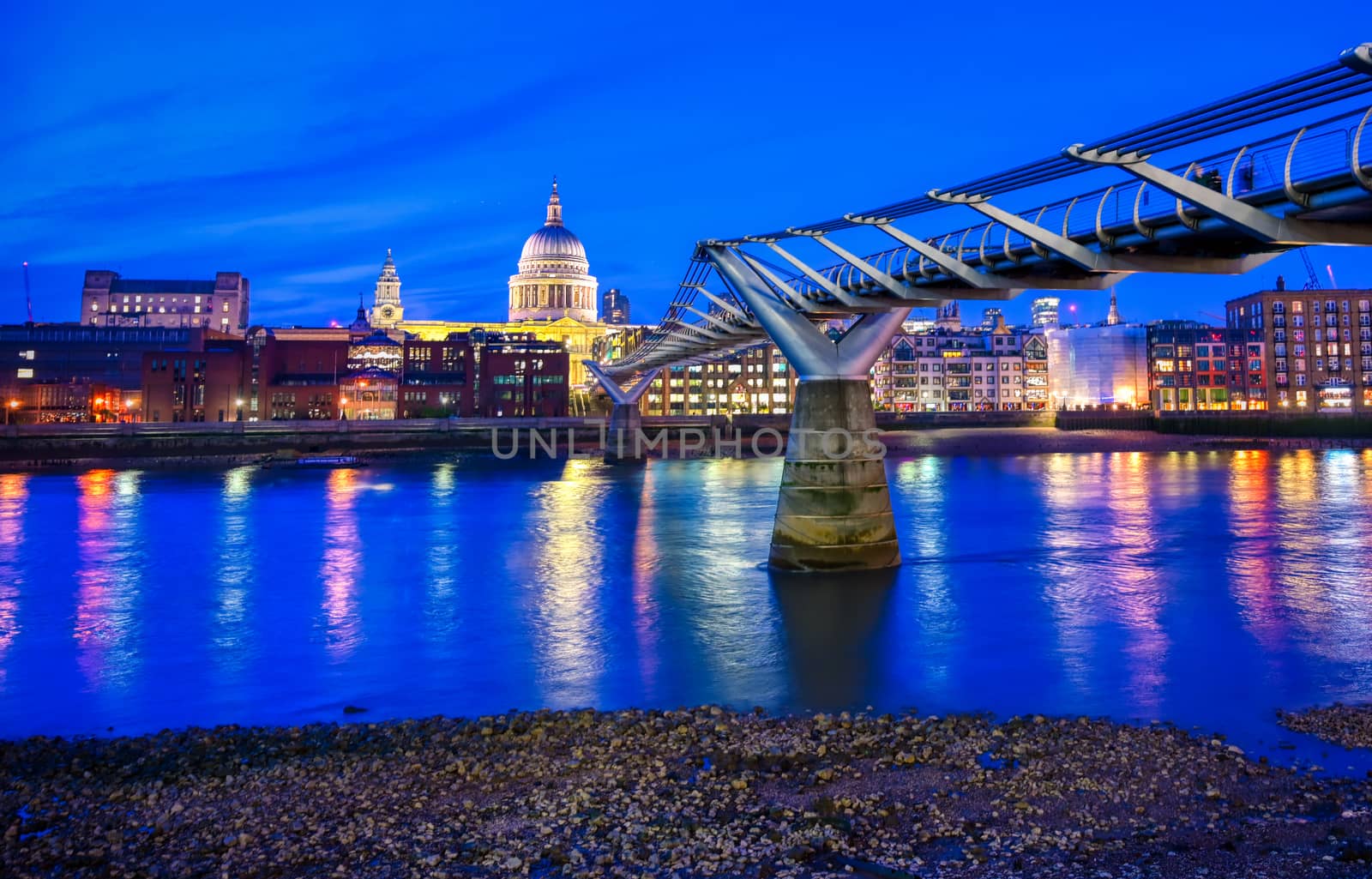 St. Paul's Cathedral across Millennium Bridge in London, UK by jbyard22