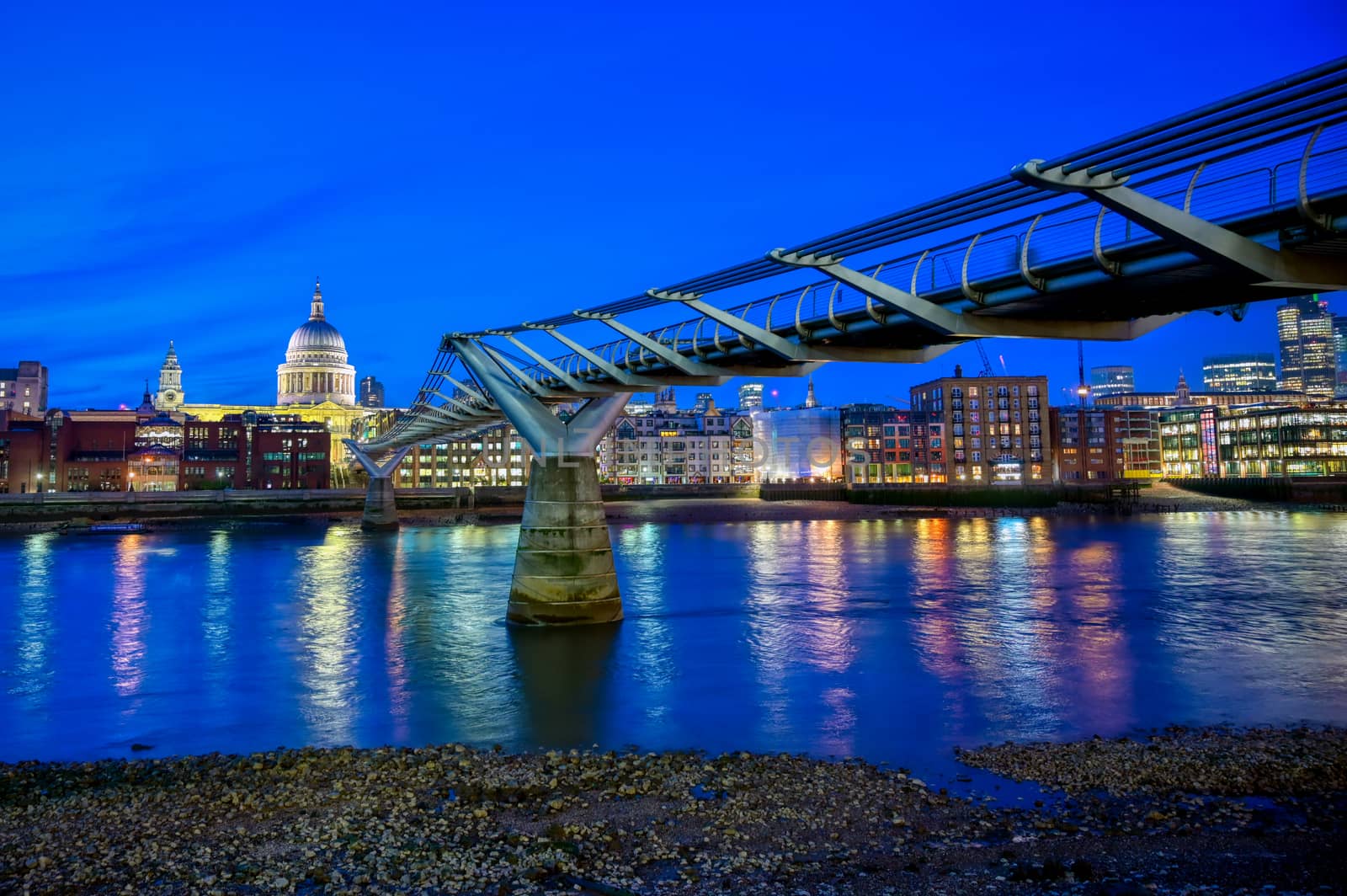 St. Paul's Cathedral across Millennium Bridge in London, UK by jbyard22