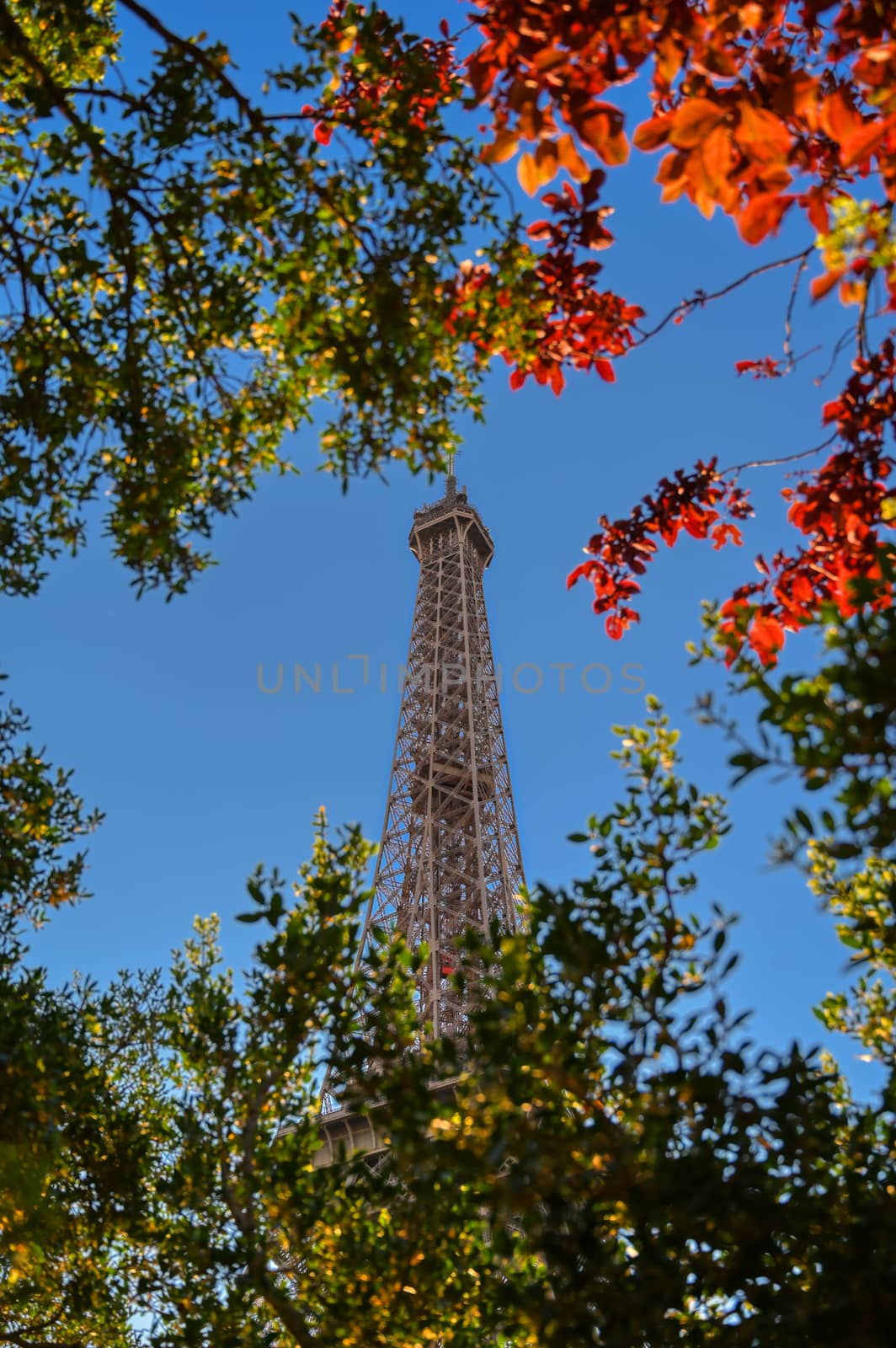 The Eiffel Tower across the River Seine in Paris, France.