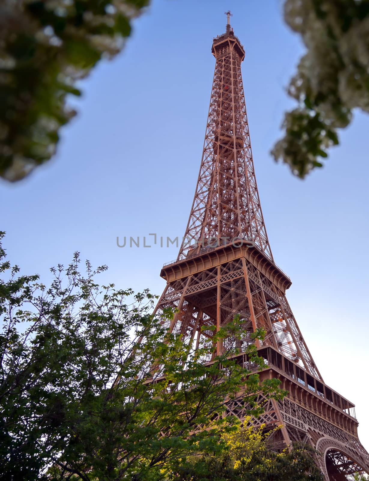 The Eiffel Tower across the River Seine in Paris, France.