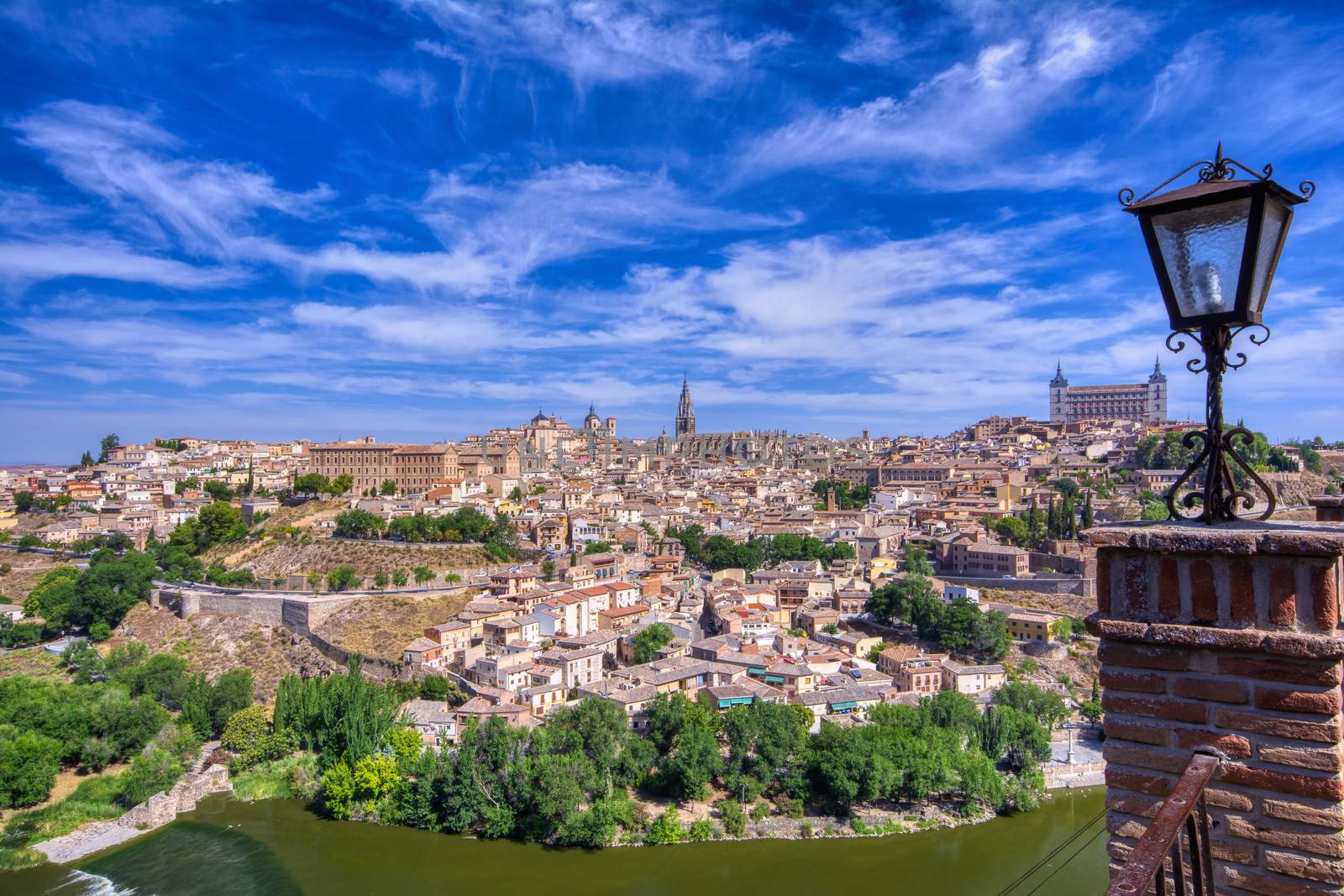 View of the historic city of Toledo with river Tagus, Spain. by CreativePhotoSpain