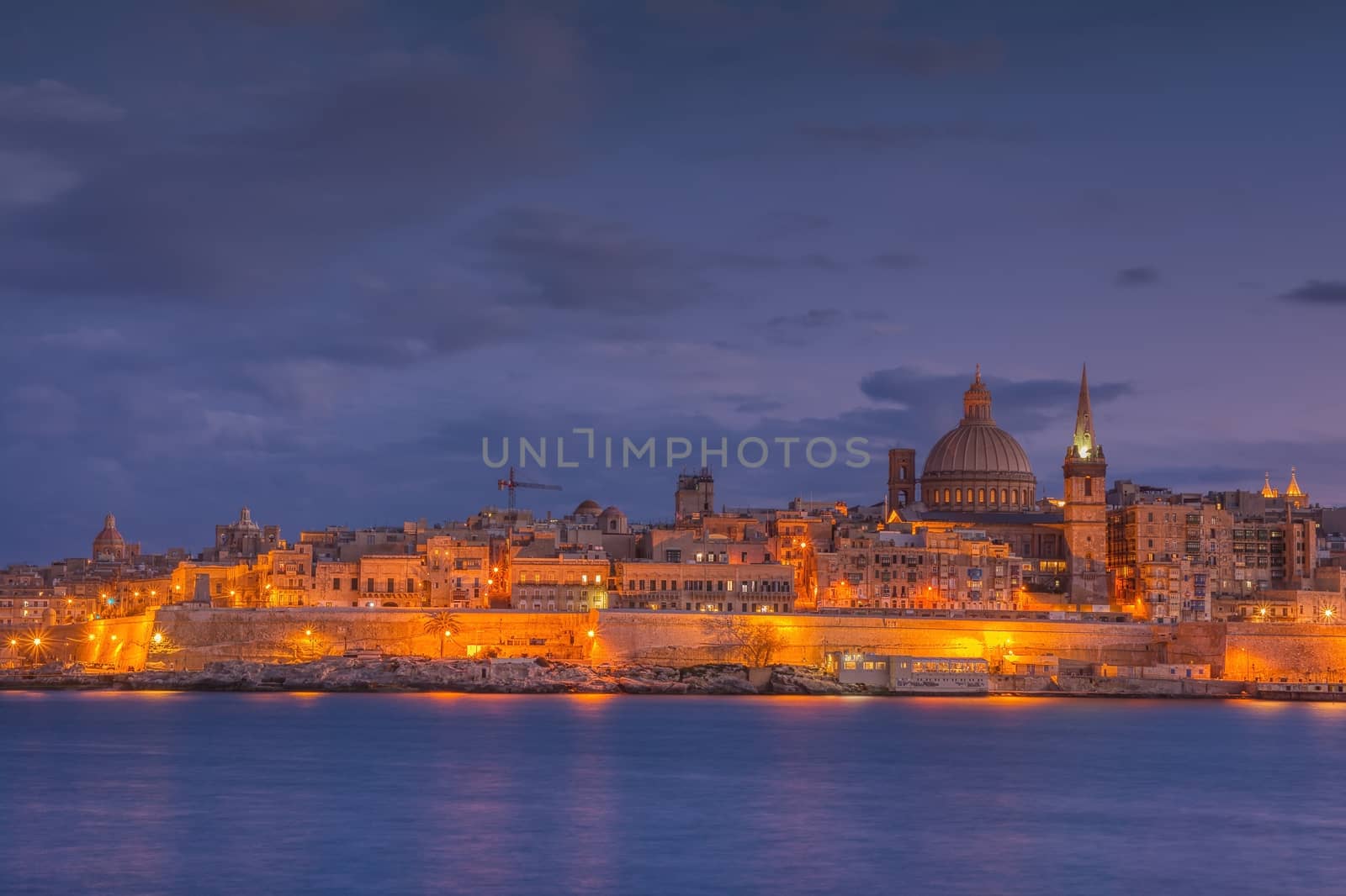 Valletta Skyline in the Evening, Malta. by CreativePhotoSpain
