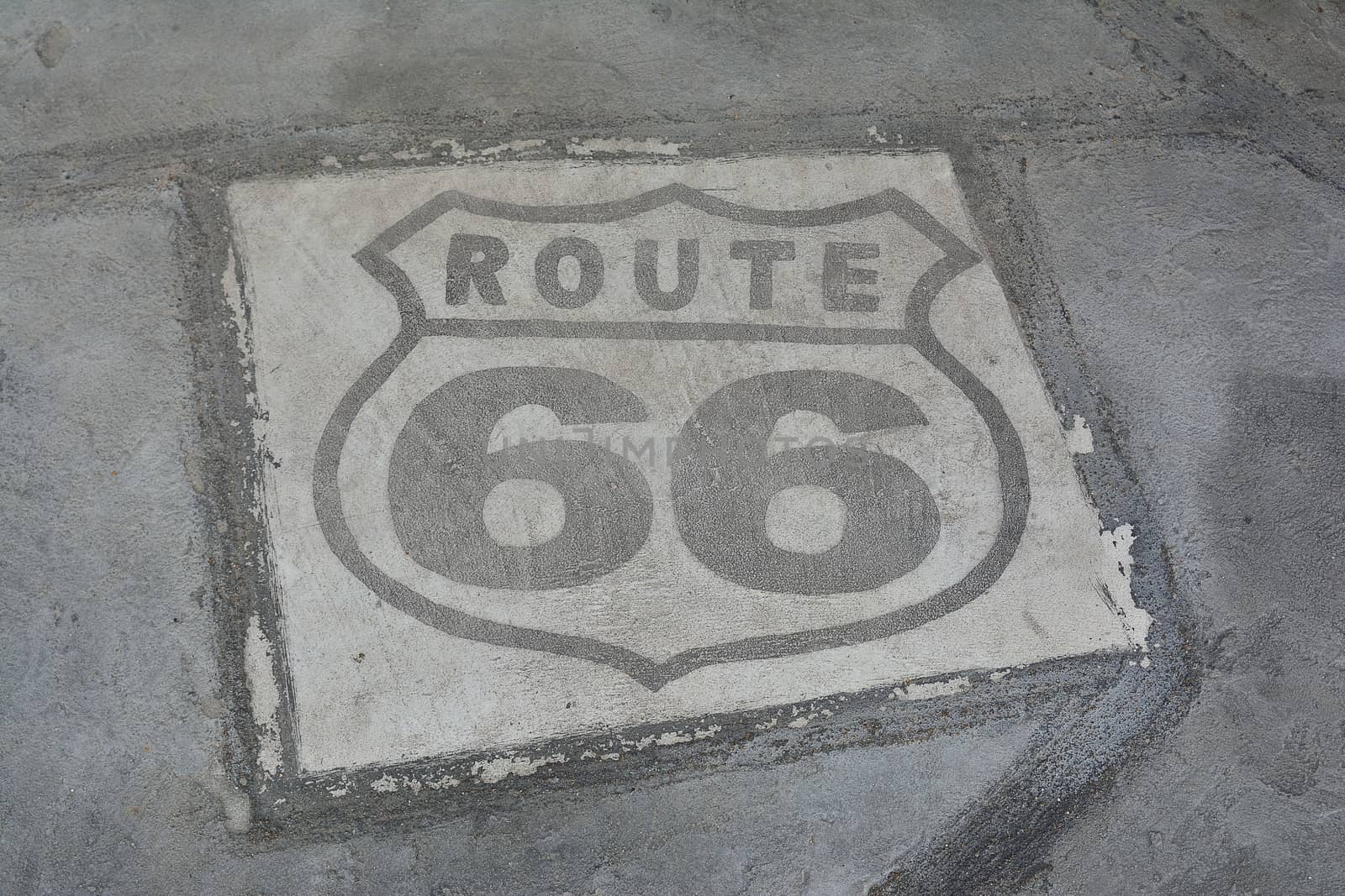 Grey route 66 sign. by CreativePhotoSpain