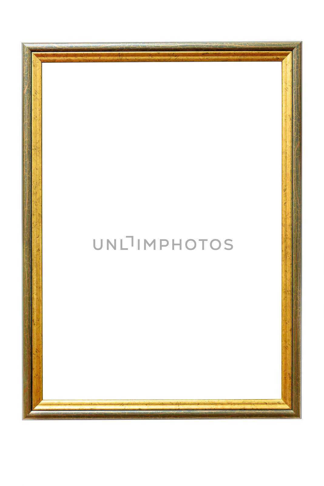 Green wooden picture frame on white background by mkos83