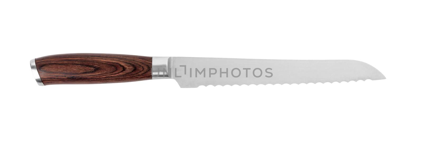 Bread knife isolated on white background with clipping path
