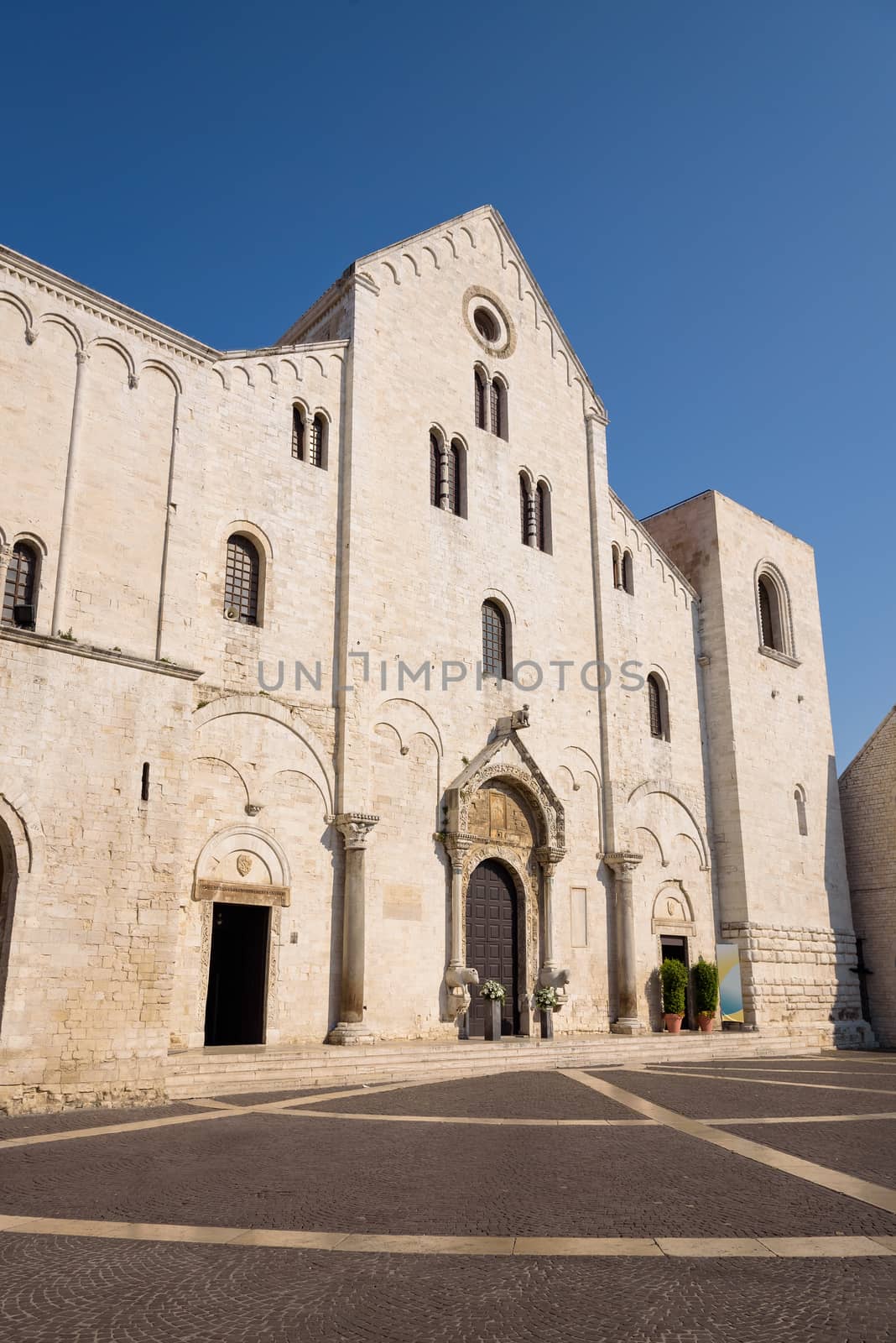 Facade of Basilica of Saint Nicholas in Bari, Apulia, Italy