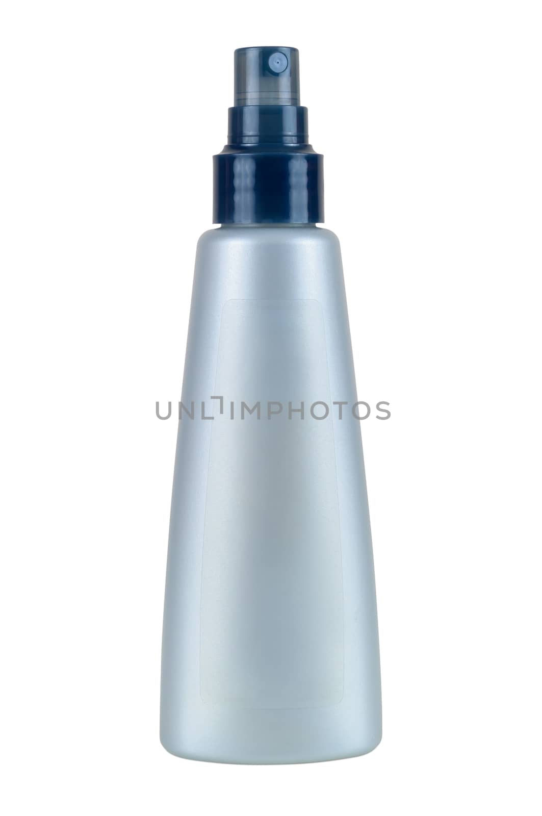 Plastic cosmetic bottle isolated on white background with clipping path