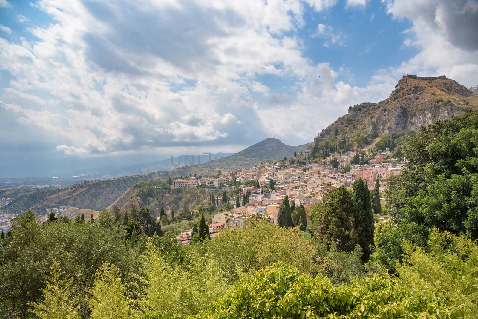 Beautiful view of picturesque town of Taormina, Sicily, Italy