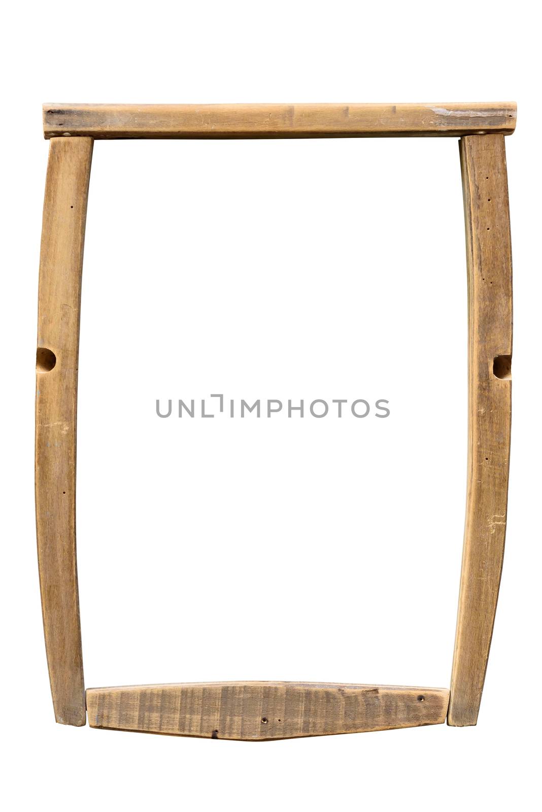 Wooden picture frame on white background by mkos83