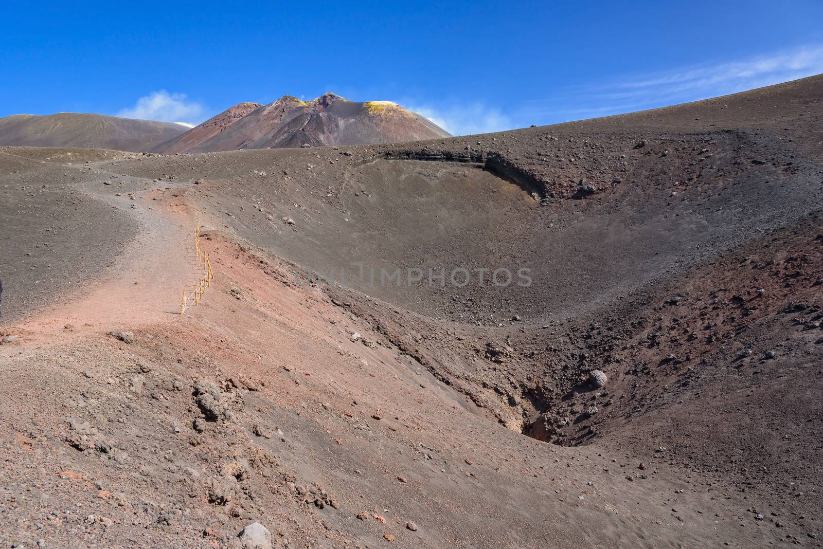 Crater of Etna created by eruption in 2002, Sicily, Itlay