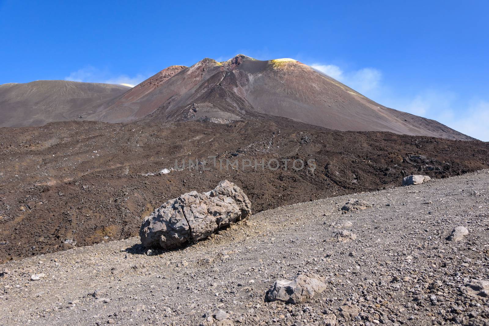 View of the Mount Etna main craters, Sicily, Italy