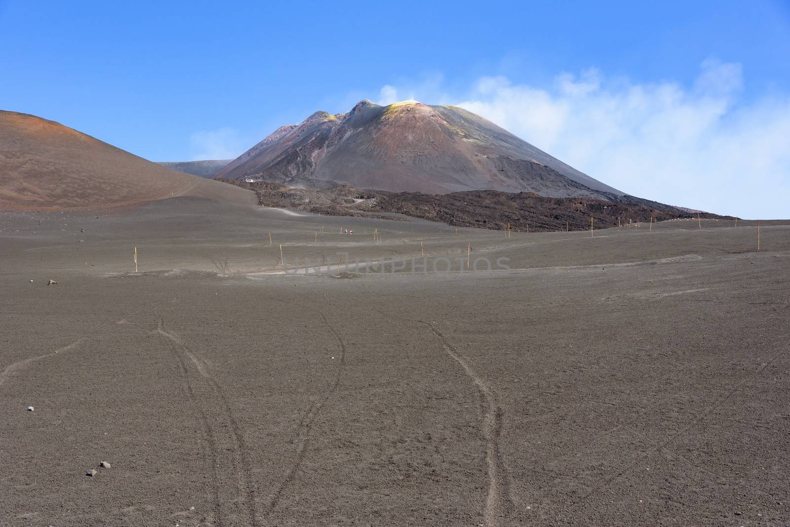 View of the Mount Etna main craters, Sicily, Italy