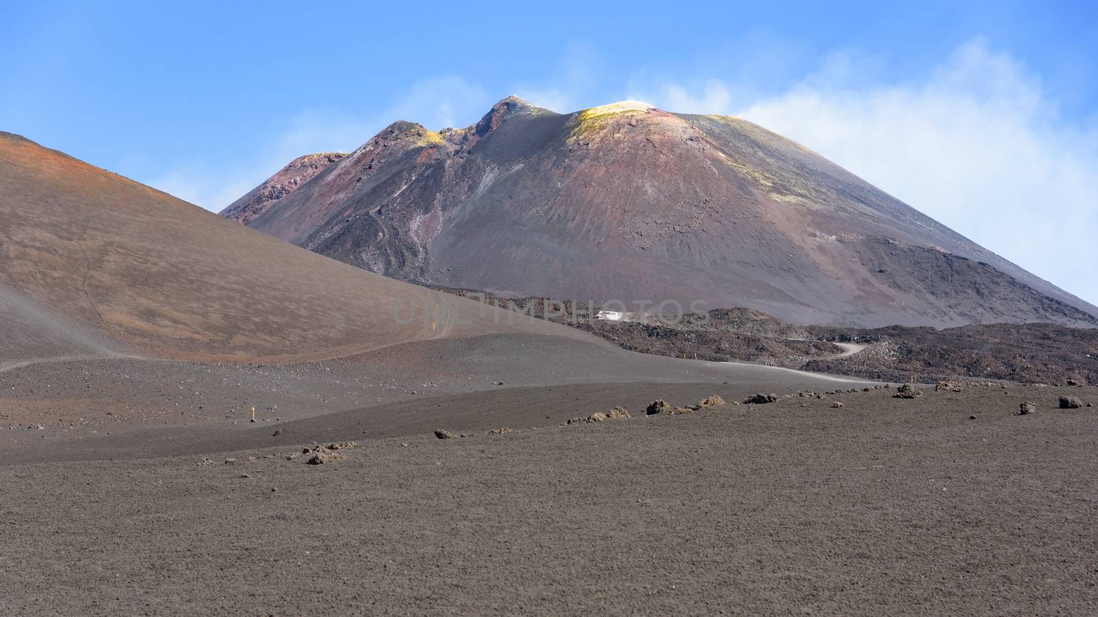 View of the Mount Etna main craters, Sicily, Italy