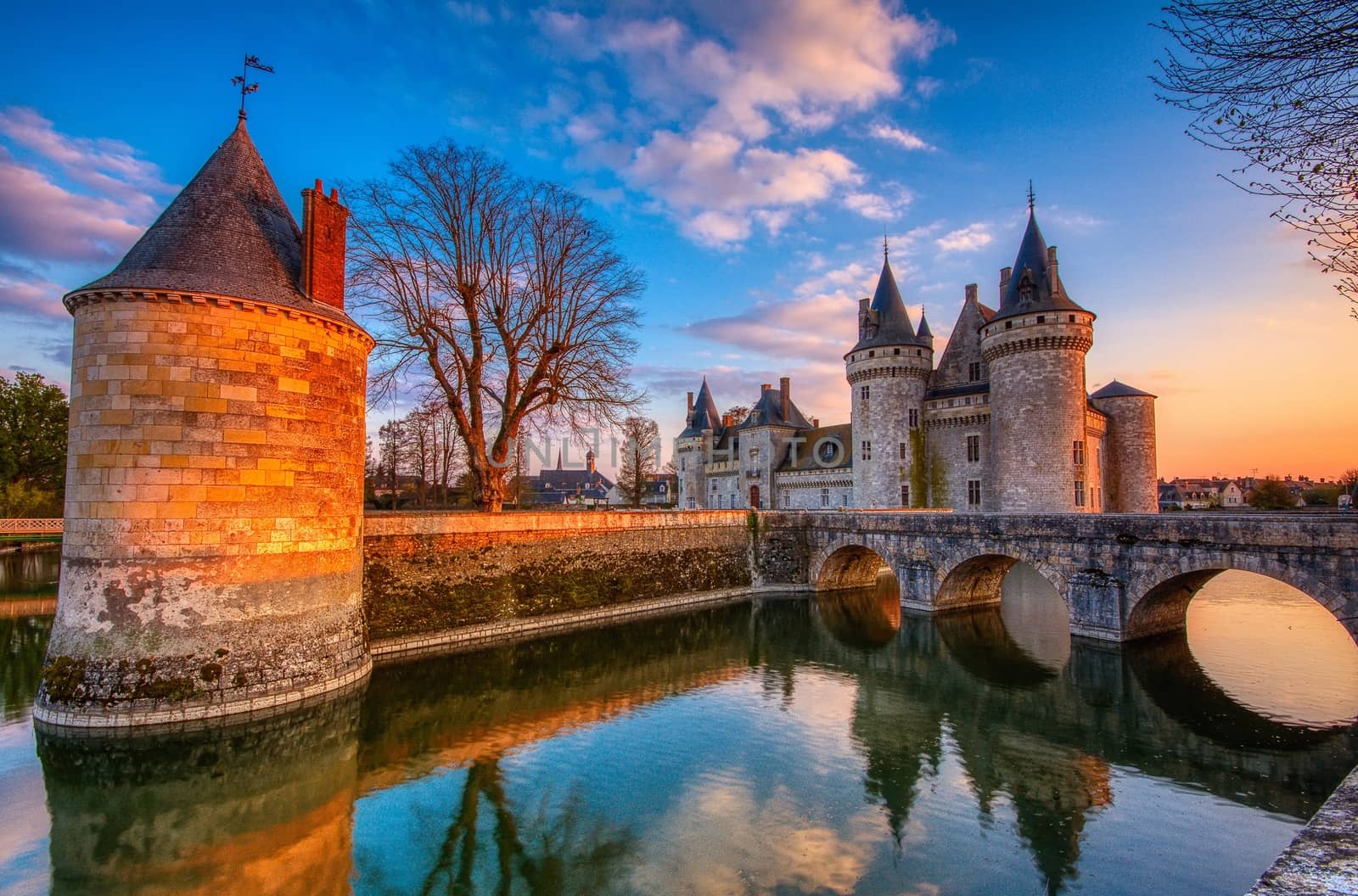 Famous medieval castle Sully sur Loire, Loire valley, France. by CreativePhotoSpain