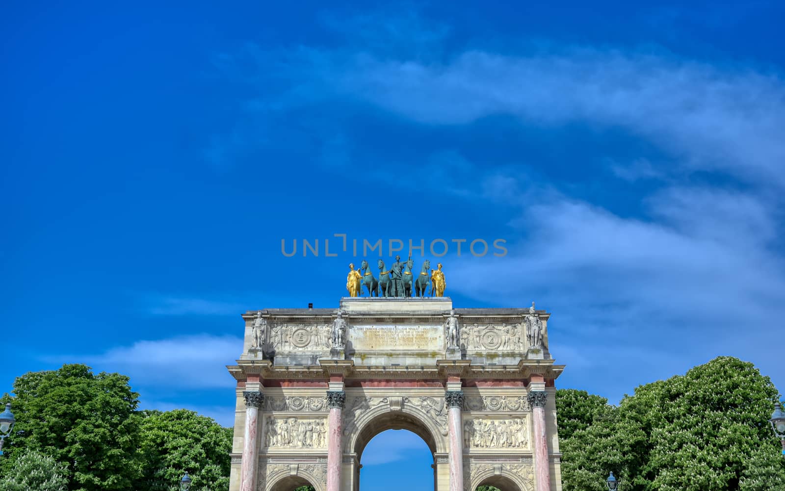 The Arc de Triomphe du Carrousel located in Paris, France