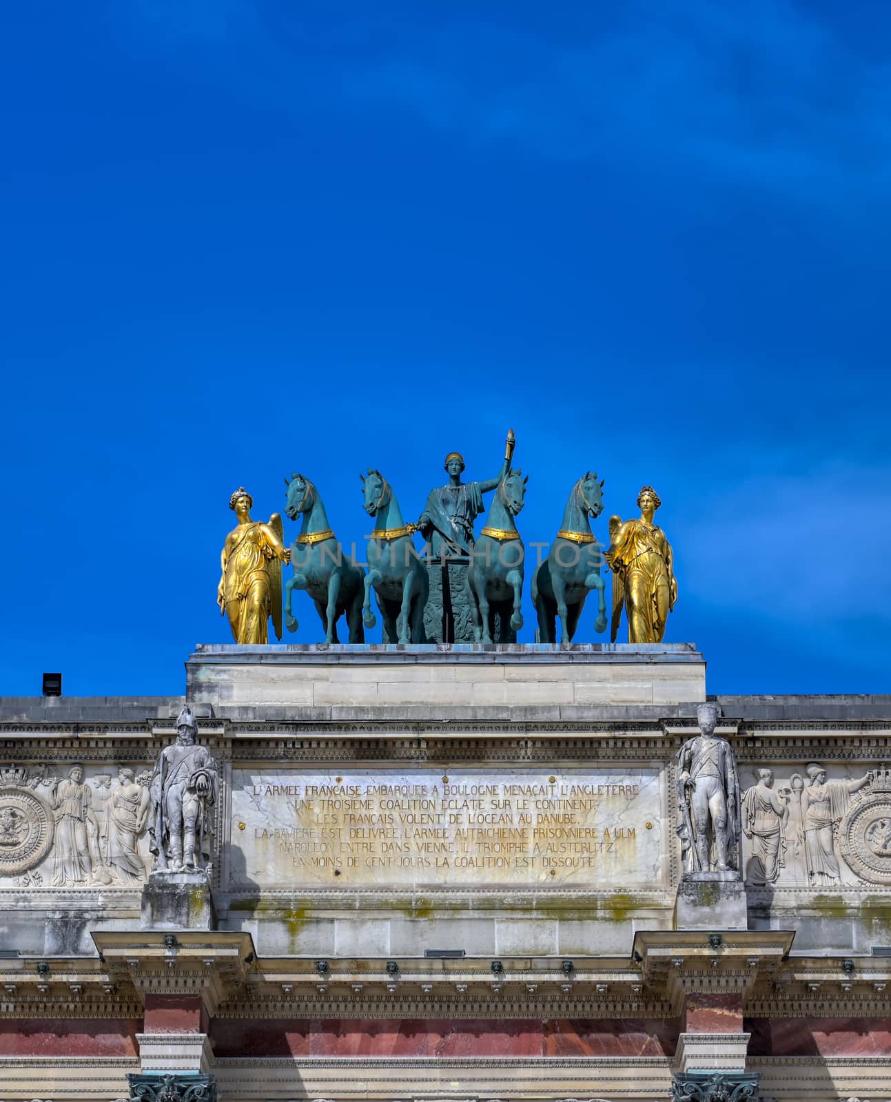 The Arc de Triomphe du Carrousel located in Paris, France