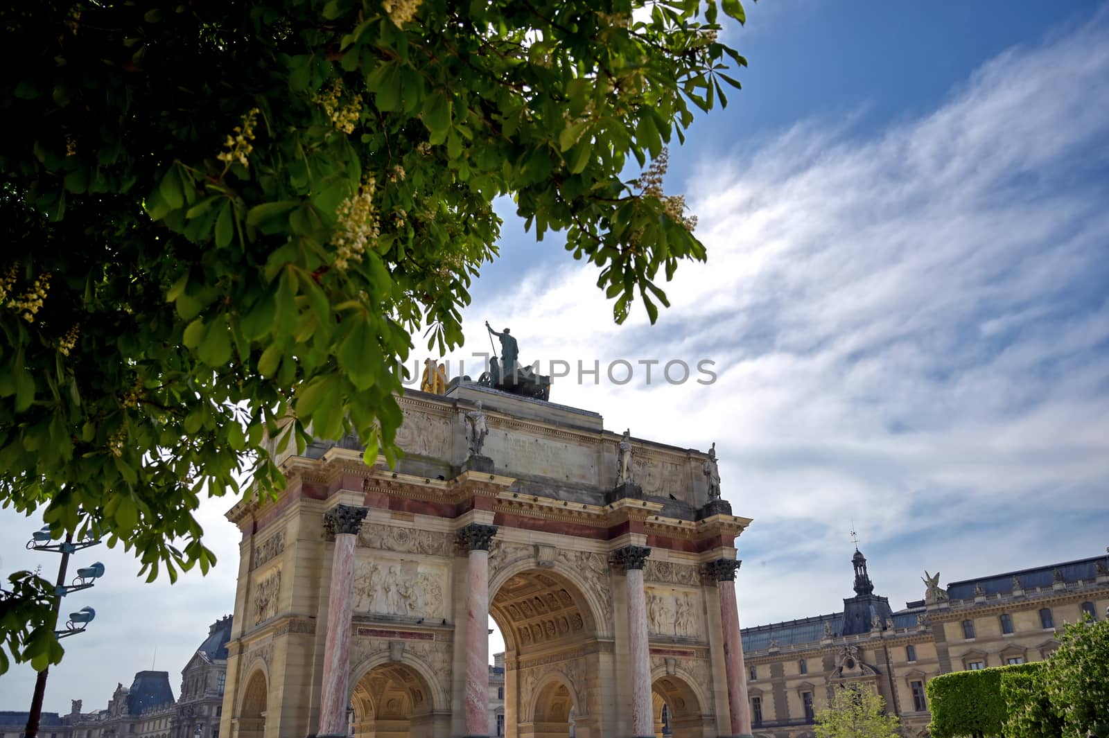 The Arc de Triomphe du Carrousel located in Paris, France