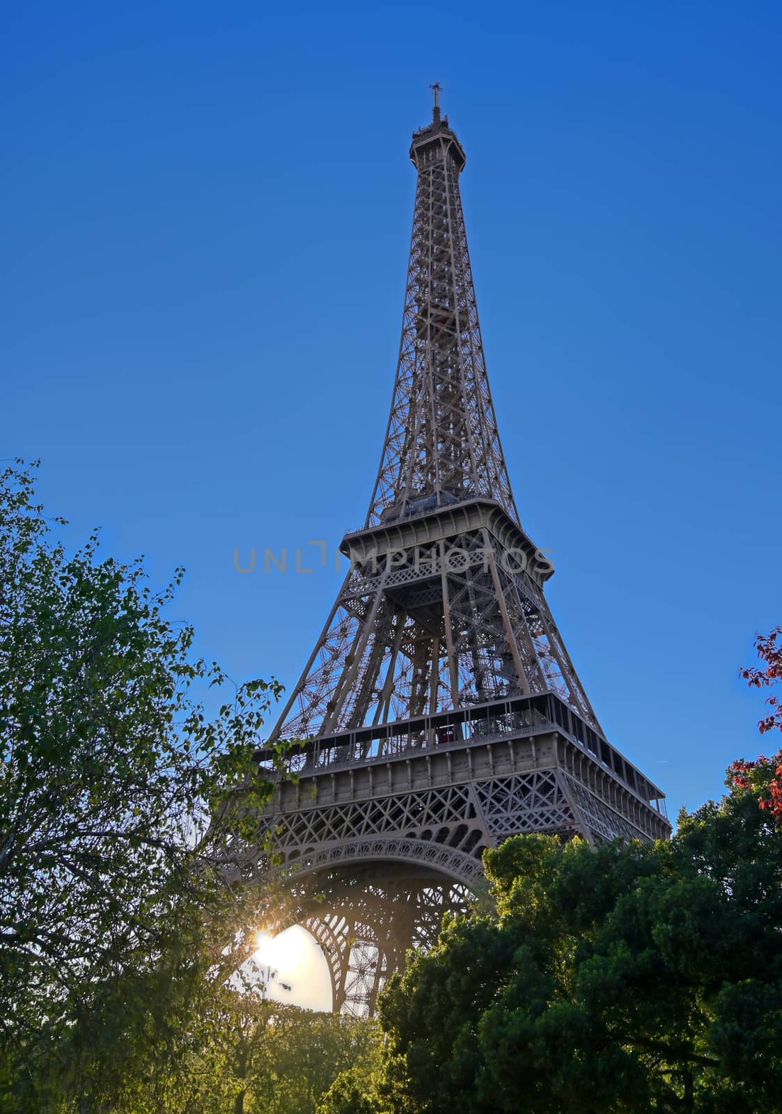 A view of the Eiffel Tower in Paris, France.