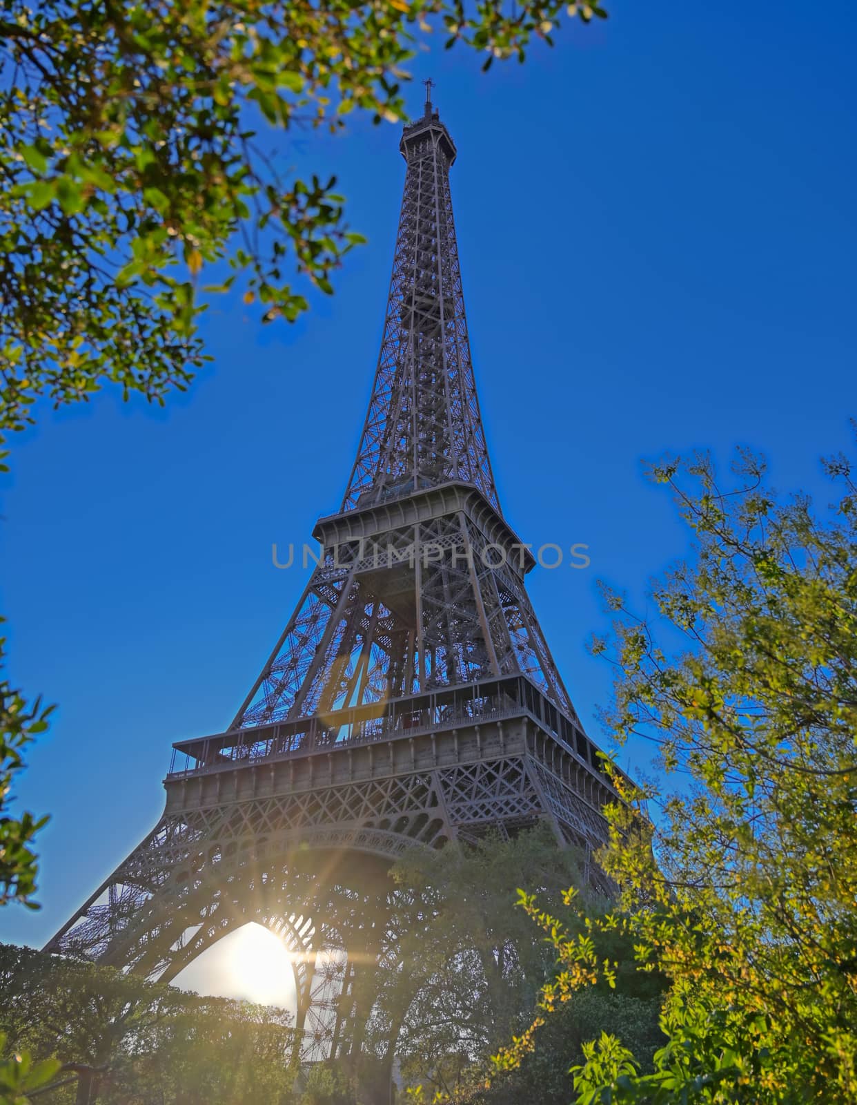 A view of the Eiffel Tower in Paris, France.