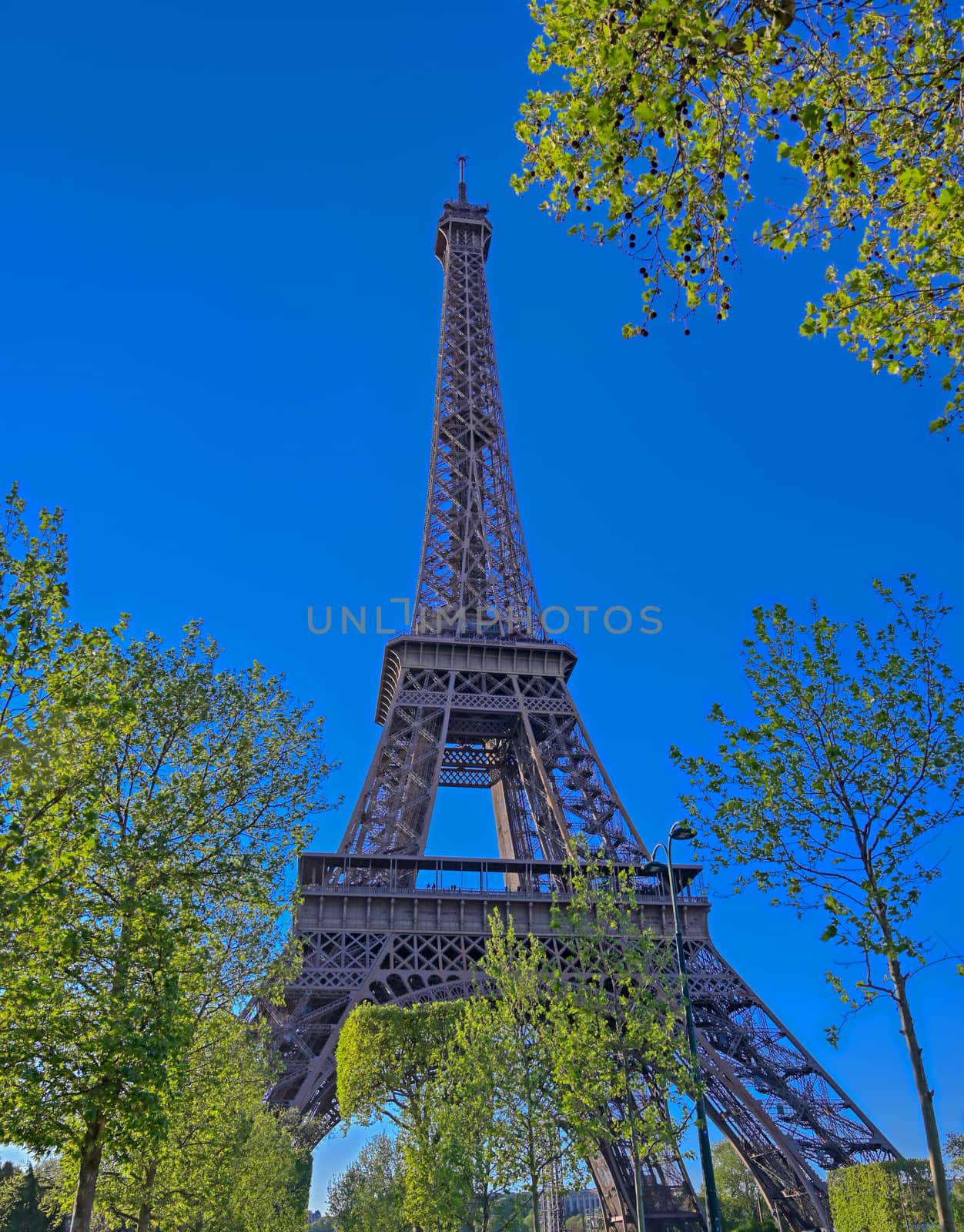 A view of the Eiffel Tower in Paris, France.