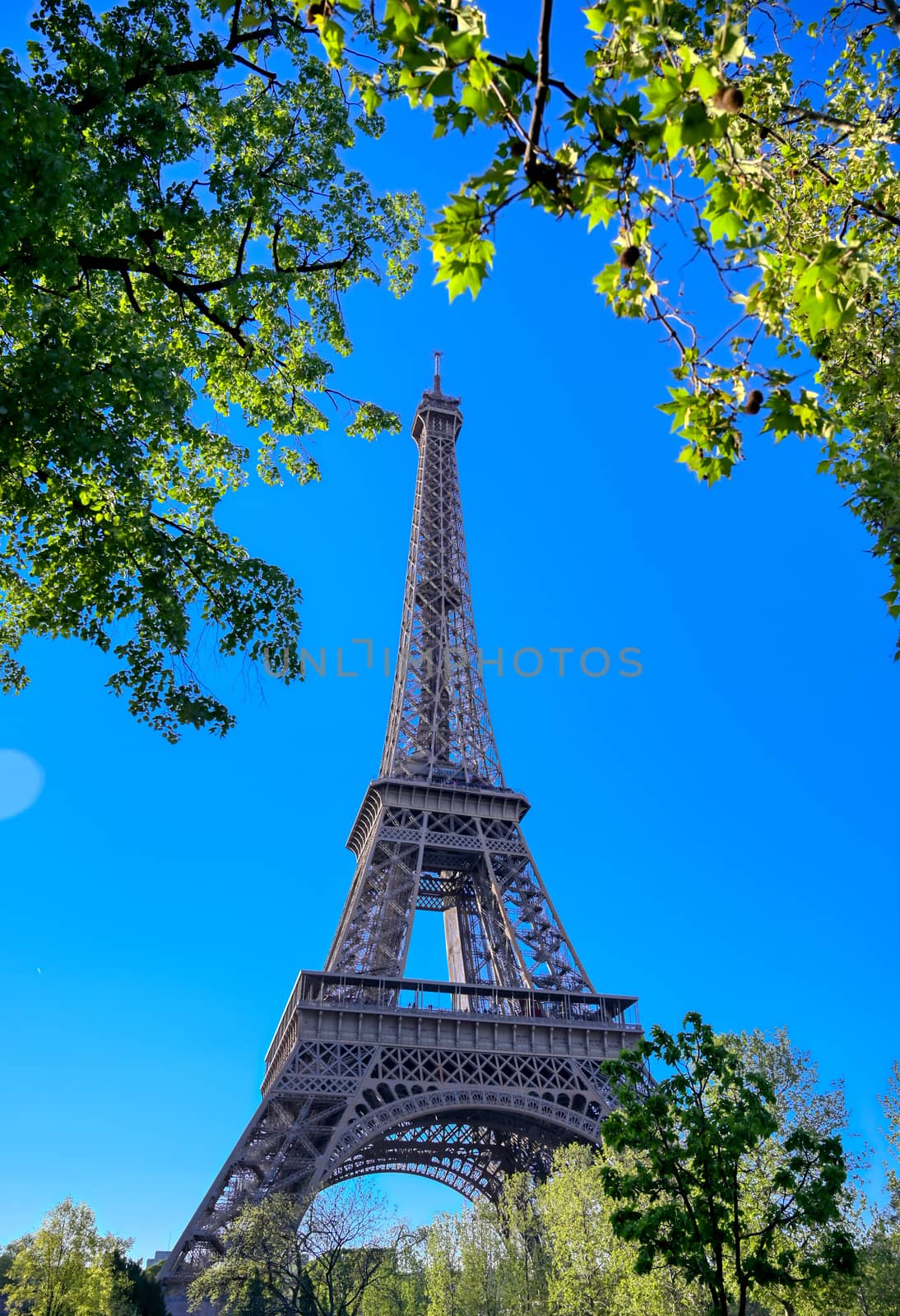 A view of the Eiffel Tower in Paris, France.