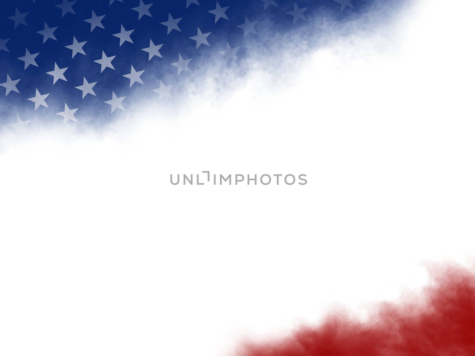 USA or american flag watercolor brush stroke on white background illustration