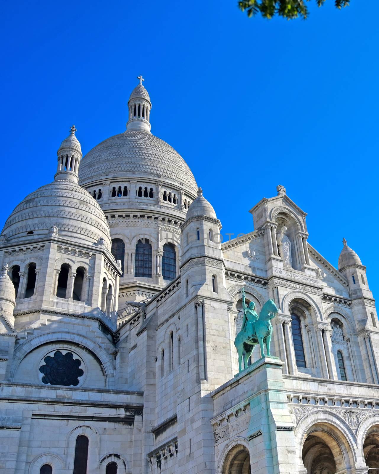 The Basilica of the Sacred Heart of Paris, commonly known as Sacré-Cœur Basilica, located in the Montmartre district of Paris, France.