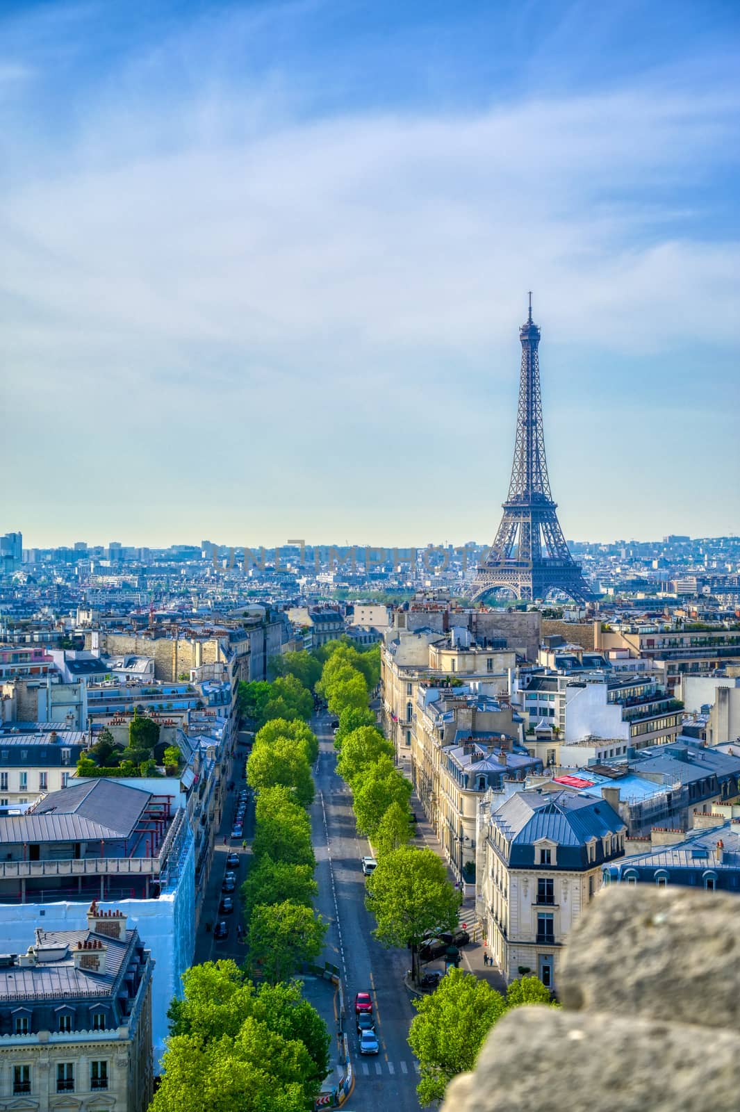 Eiffel Tower and Paris, France from the Arc de Triomphe by jbyard22