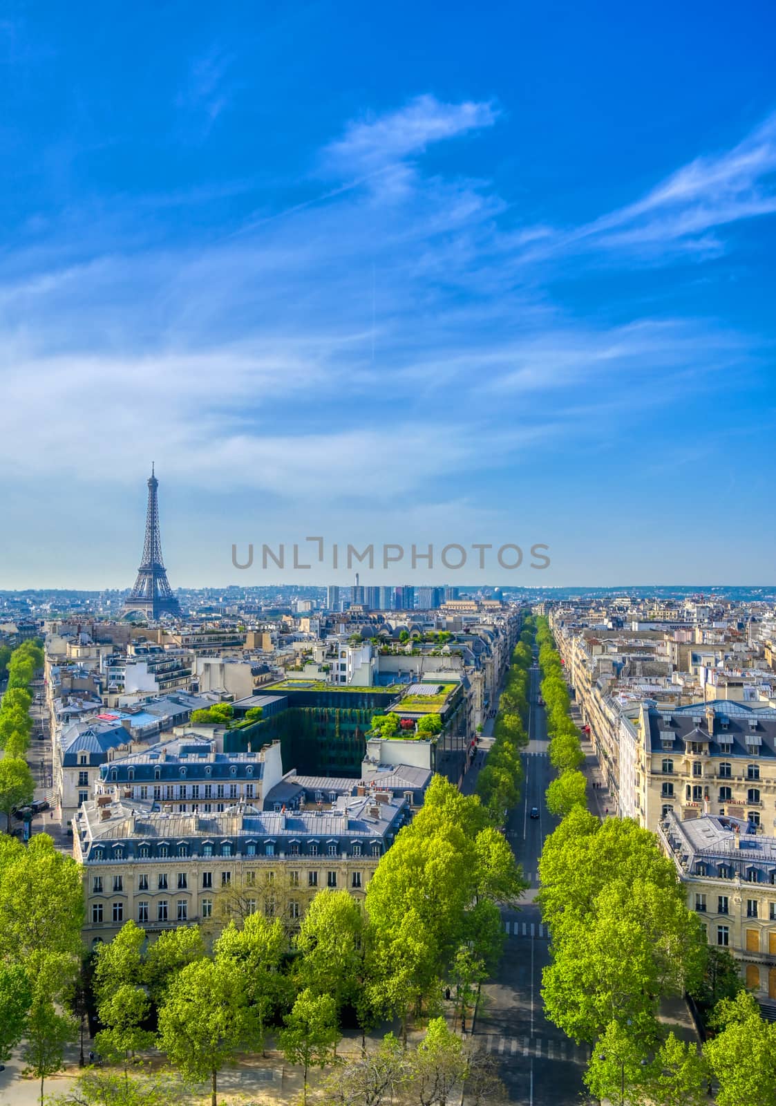 Eiffel Tower and Paris, France from the Arc de Triomphe by jbyard22