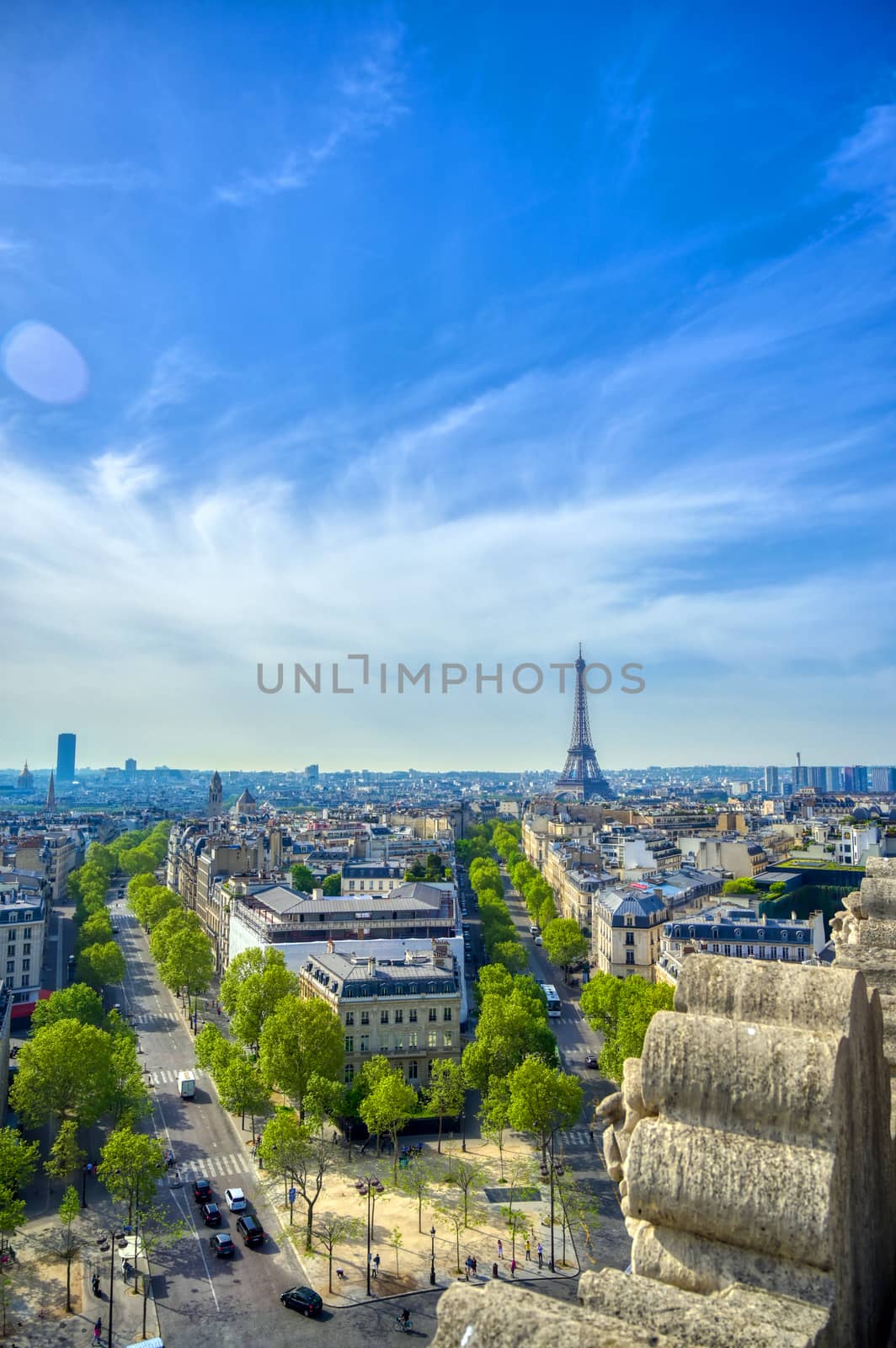 Eiffel Tower and Paris, France from the Arc de Triomphe by jbyard22