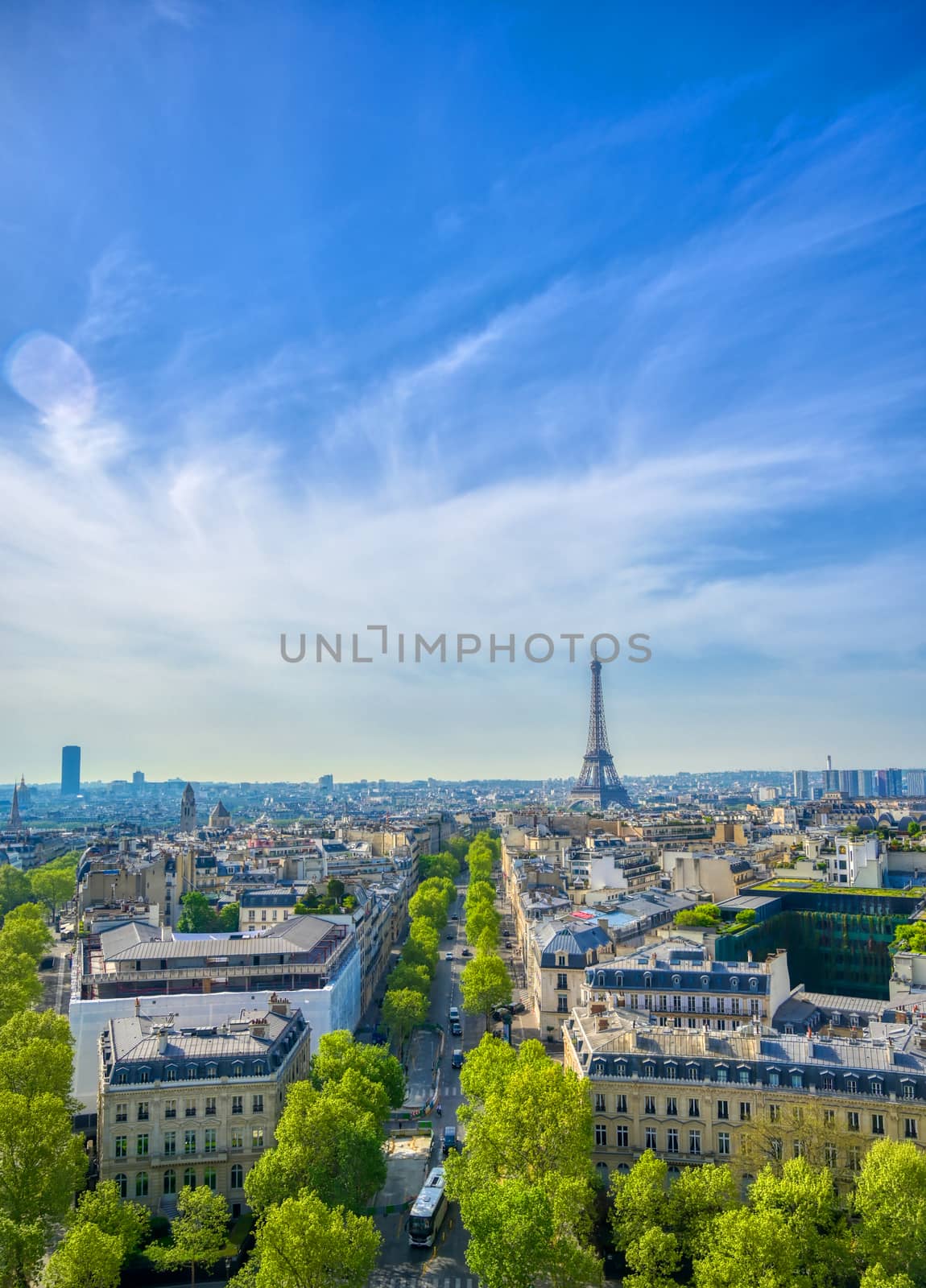 Eiffel Tower and Paris, France from the Arc de Triomphe by jbyard22