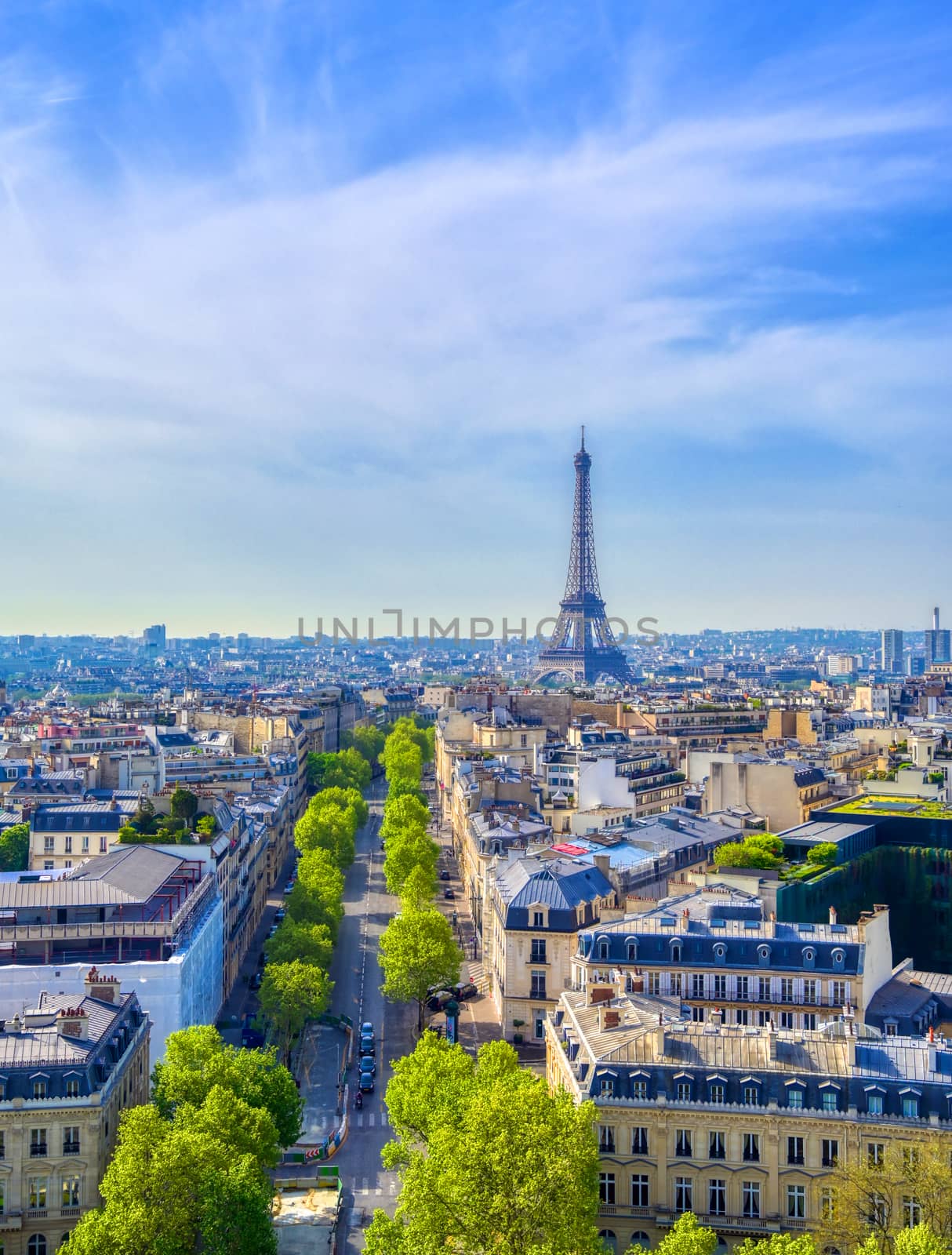 Eiffel Tower and Paris, France from the Arc de Triomphe by jbyard22