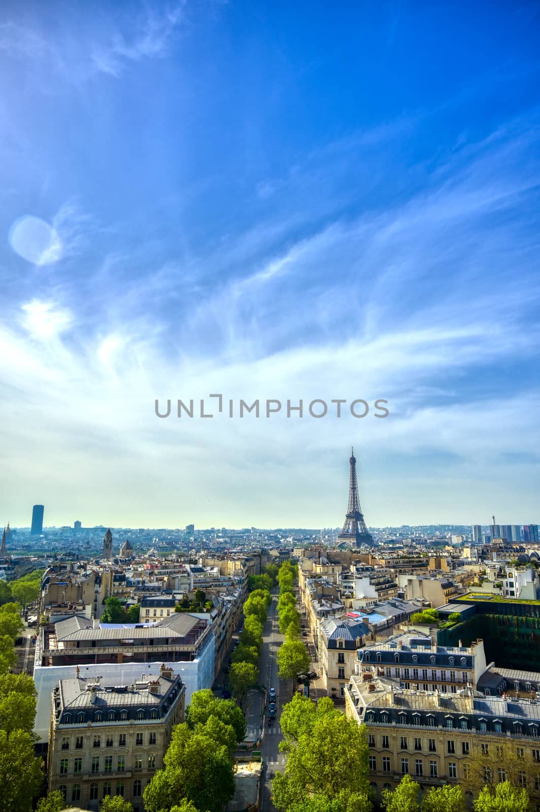 Eiffel Tower and Paris, France from the Arc de Triomphe by jbyard22