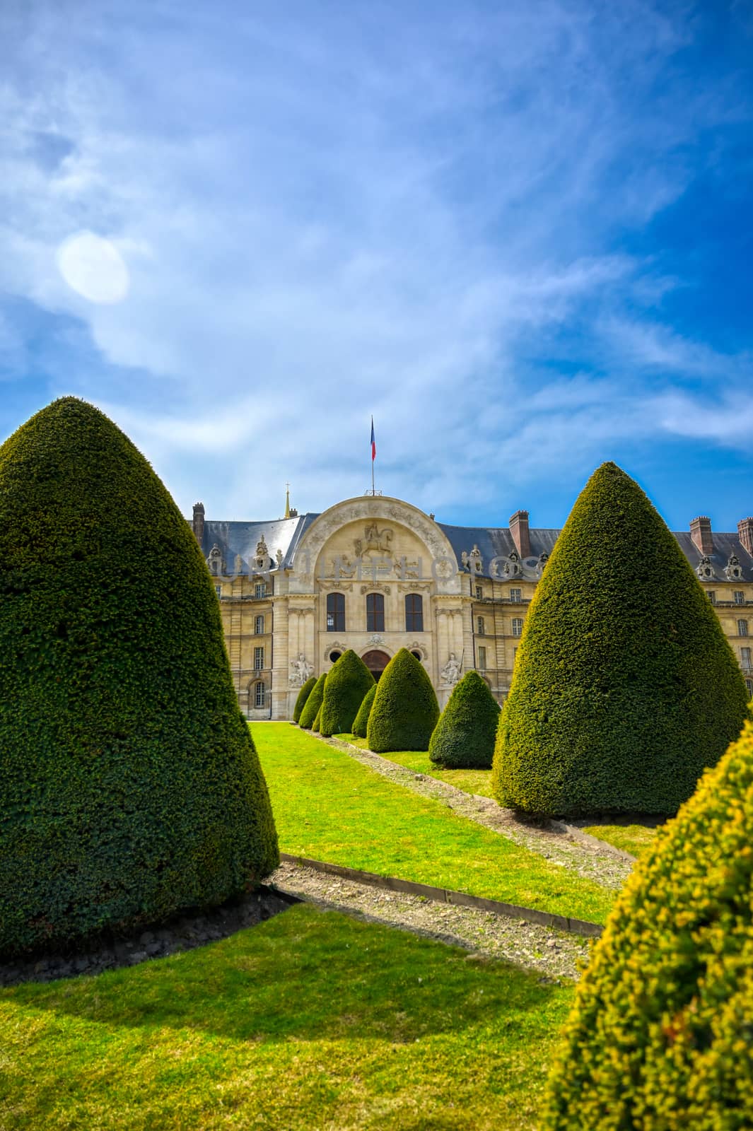 Paris, France - April 22, 2019 - Les Invalides is a complex of buildings containing museums and monuments, all relating to the military history of France.