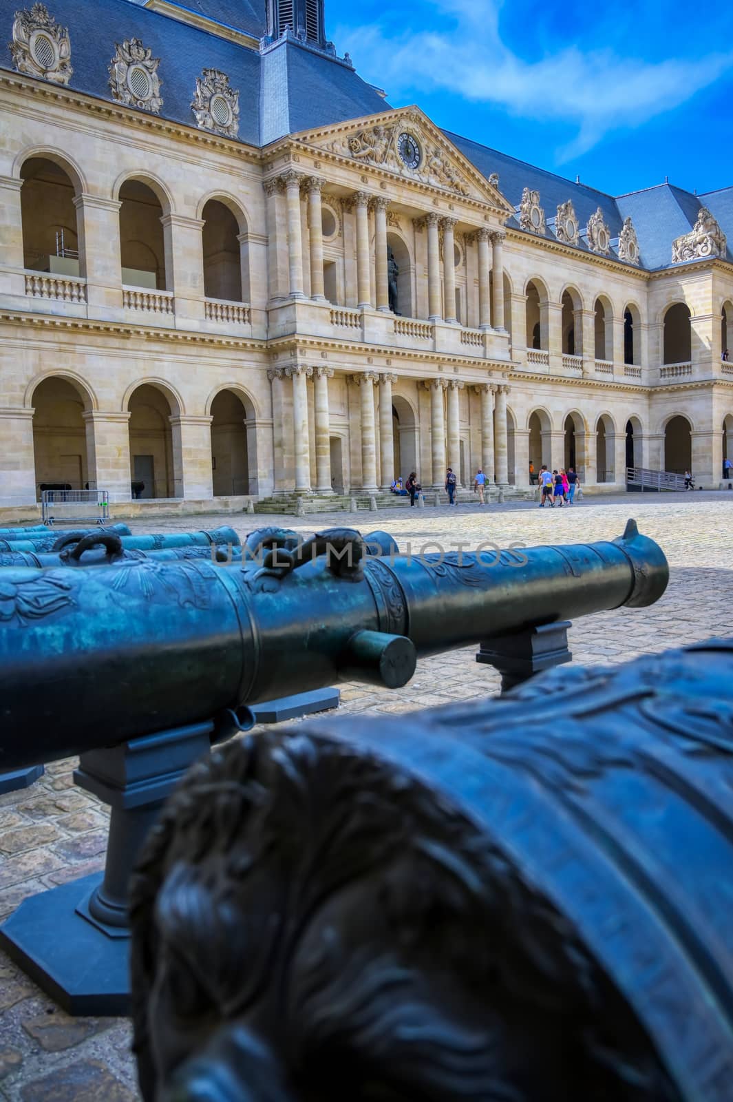 Paris, France - April 22, 2019 - Les Invalides is a complex of buildings containing museums and monuments, all relating to the military history of France.