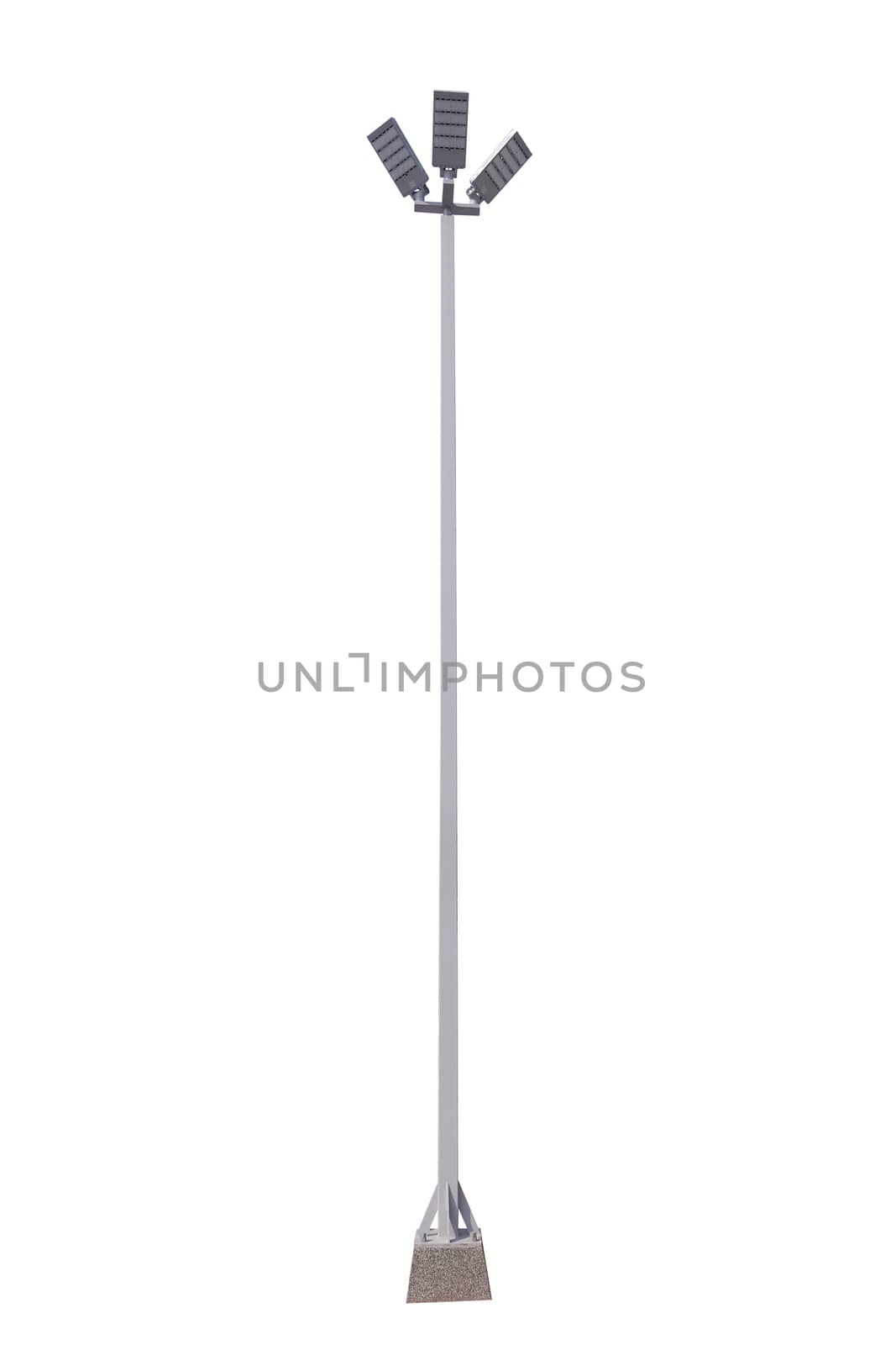 Street light pole isolated on a white background, with clipping path.