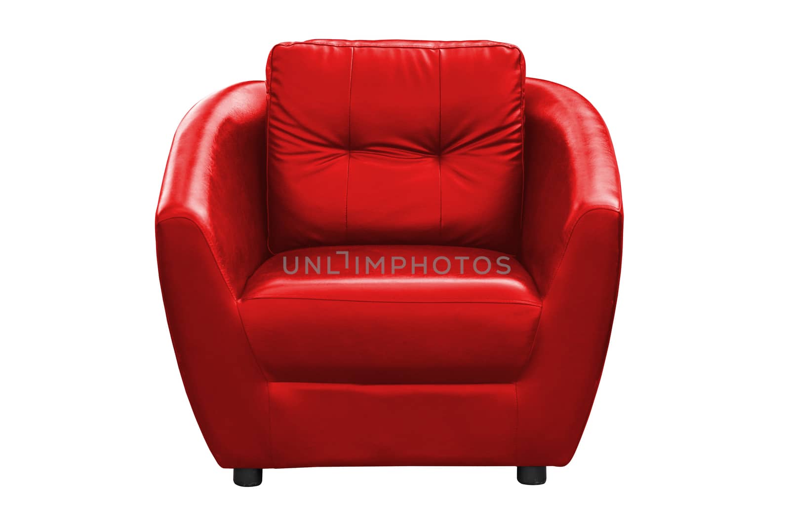 Red leather armchair isolated. by NuwatPhoto