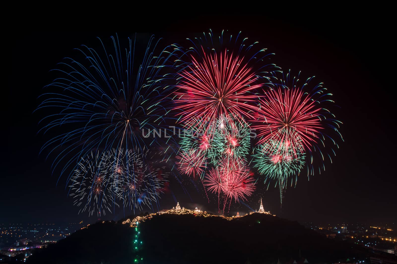Beautiful Fireworks display. by NuwatPhoto