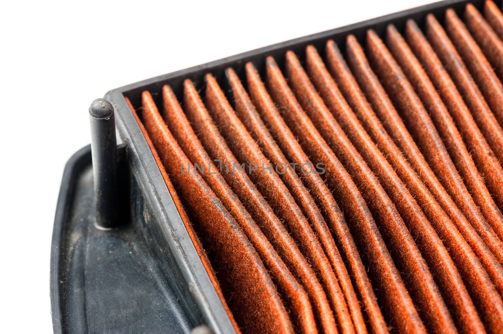 closeup dirty motorcycle air filter. Motorcycle maintenance concept.