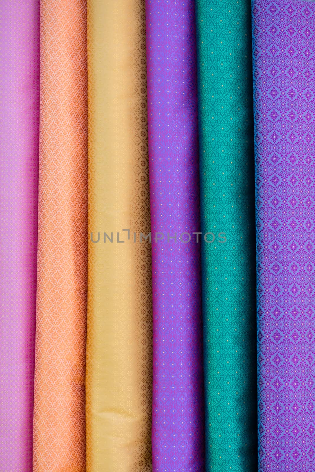colorful Thai fabric, Thai silk