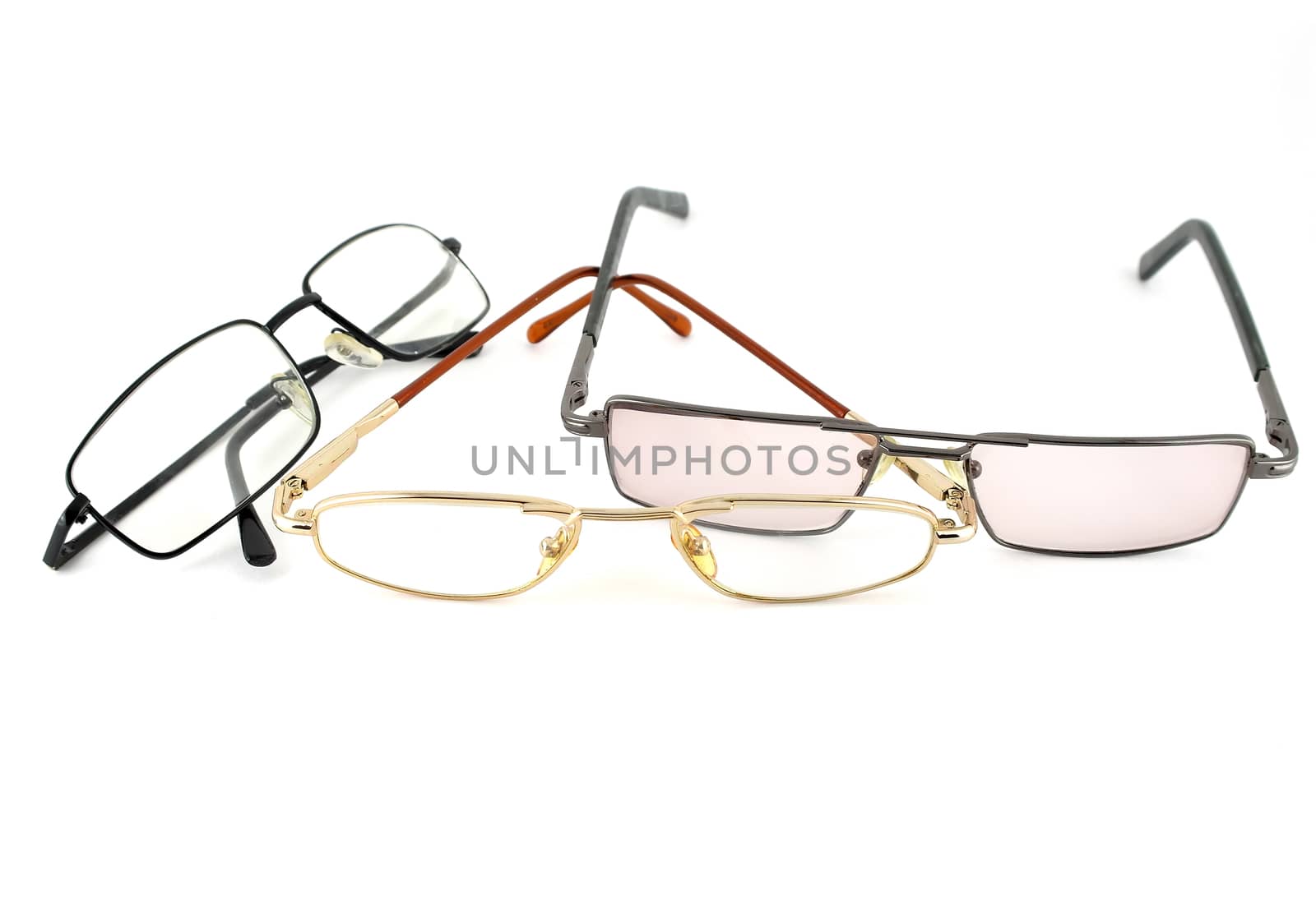 Three optical glasses over white by sergpet