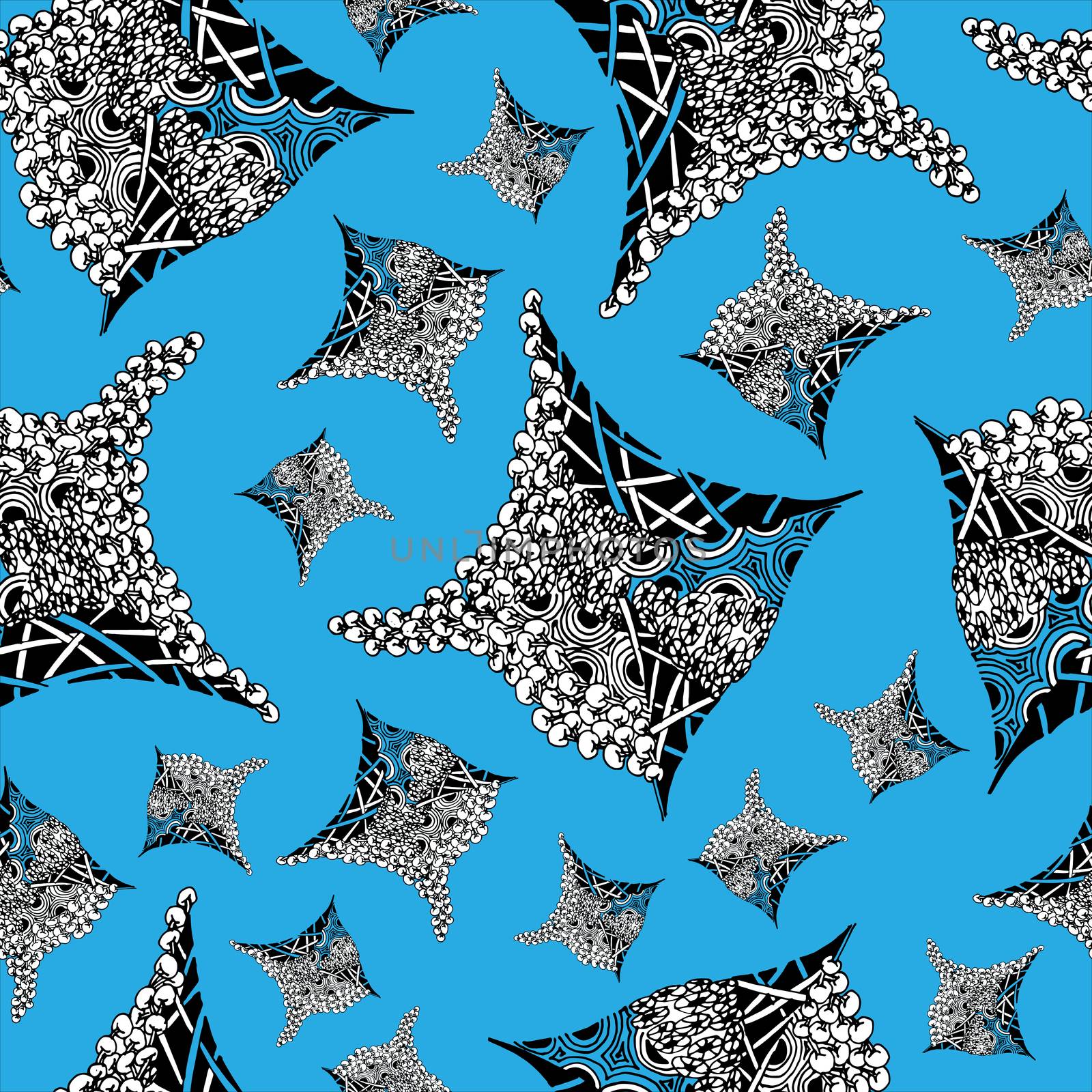 Abstract zenart seamless pattern illustration on the color background. by Rina_Dozornaya
