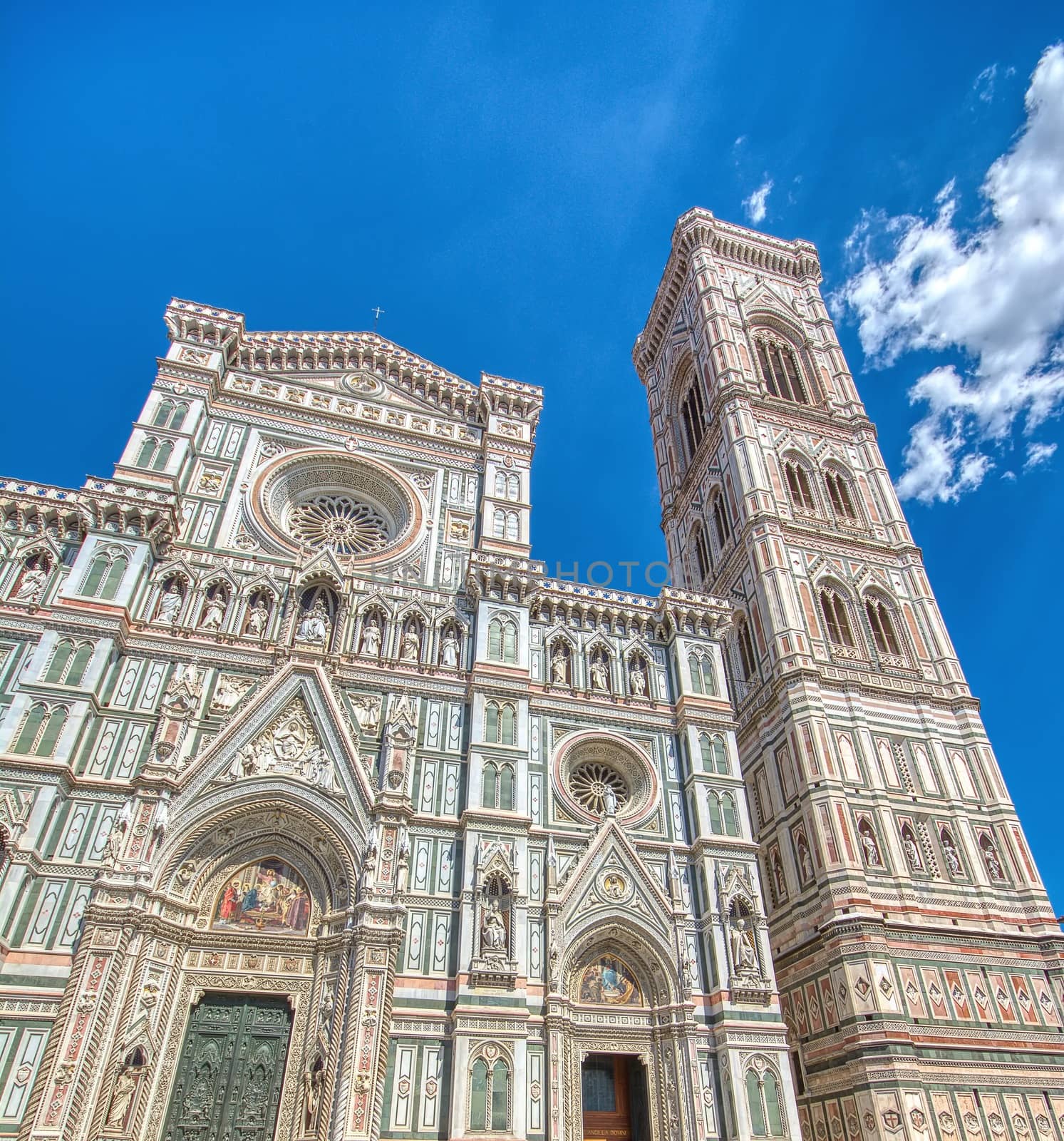 Facade of Duomo Santa Maria Del Fiore in Florence, Tuscany, Italy