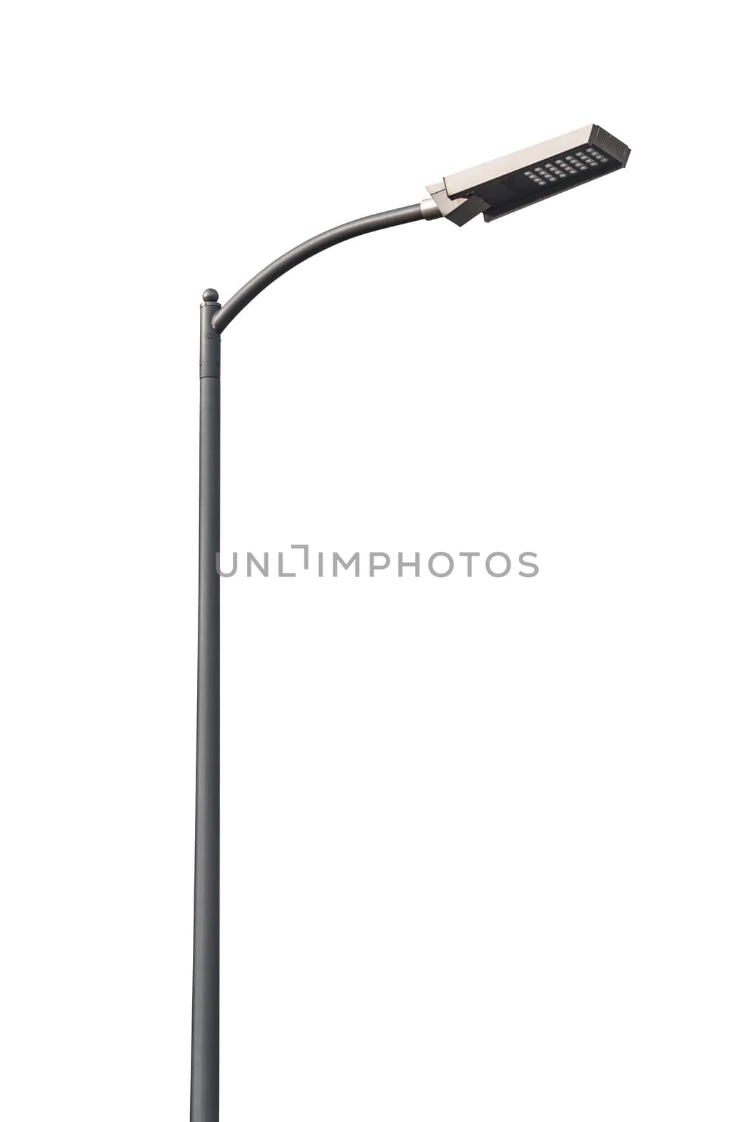 Led street lantern isolated on white background with clipping path