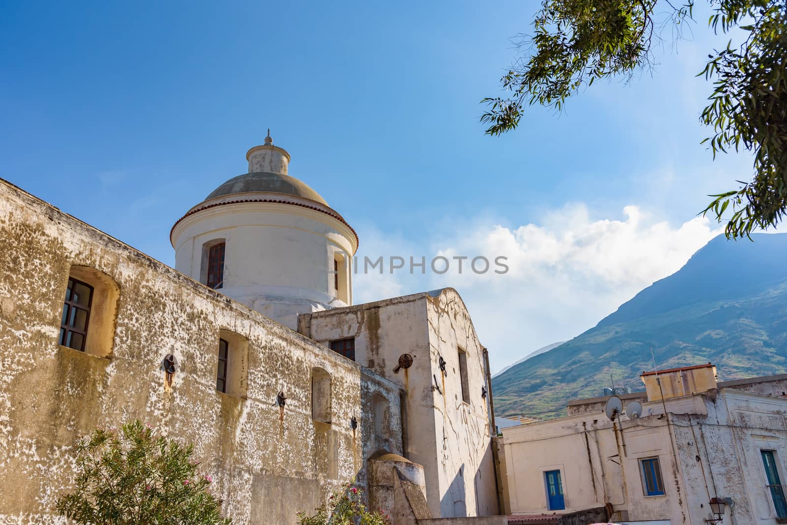 Church of San Vincenzo Ferreri in Stromboli village, Aeolian Islands, Italy