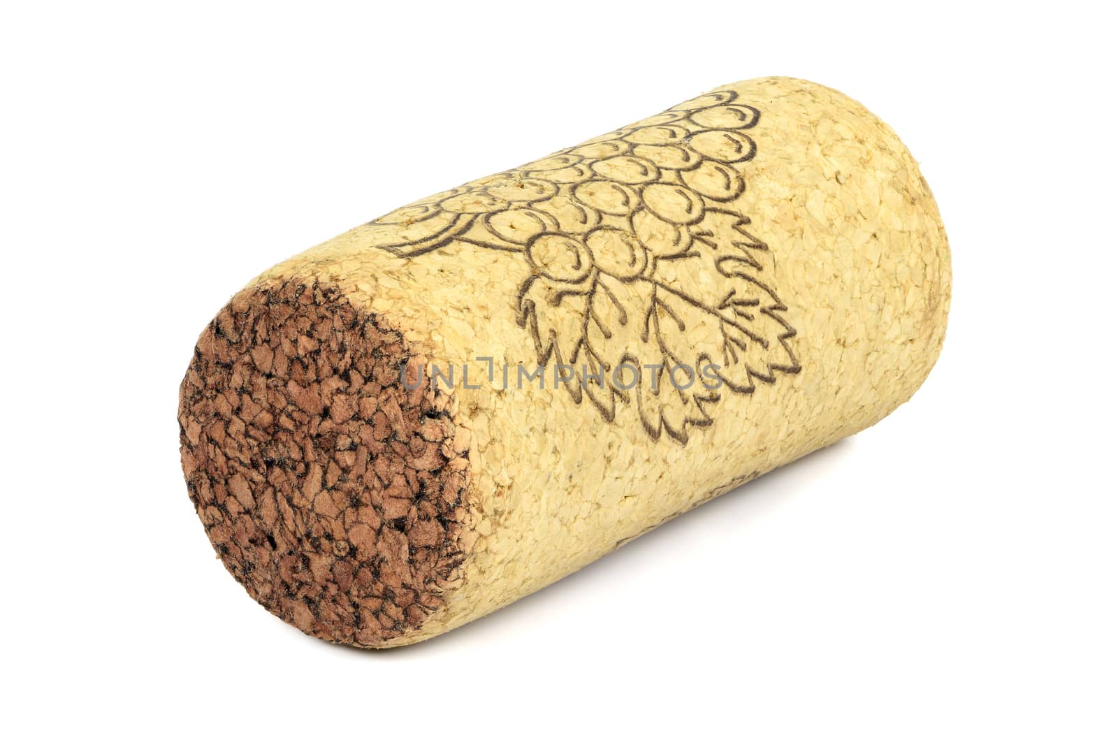 Wine cork on white background by mkos83