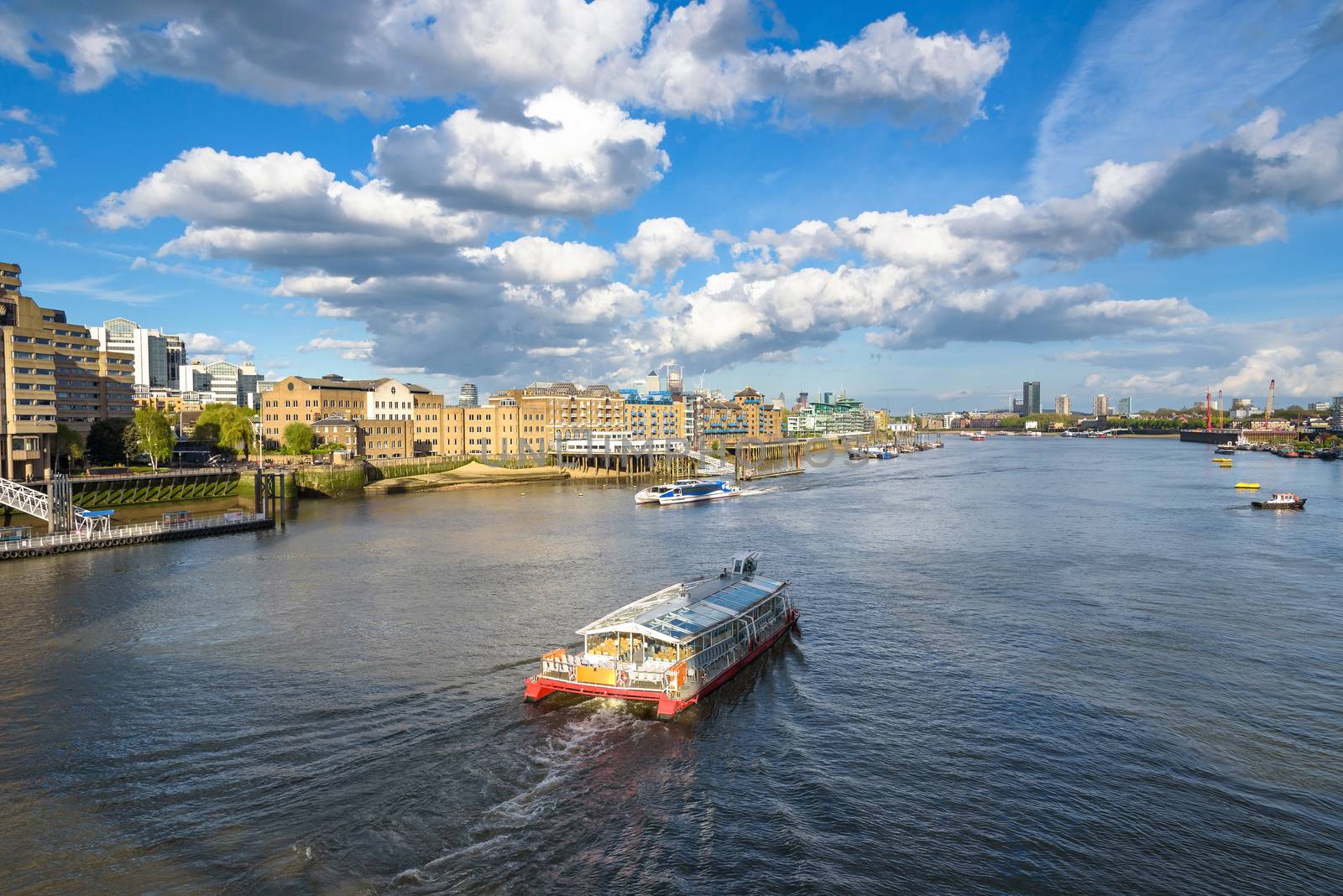 Boats on River Thames in London by mkos83