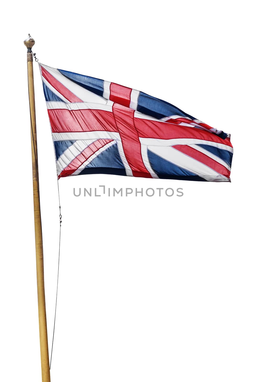 Flag of the United Kingdom isolated on white background with clipping path