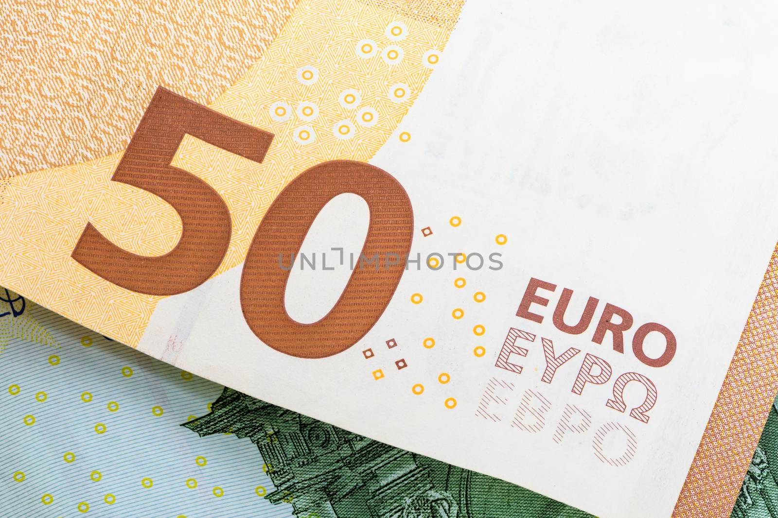 Closeup of 50 euro banknote by mkos83